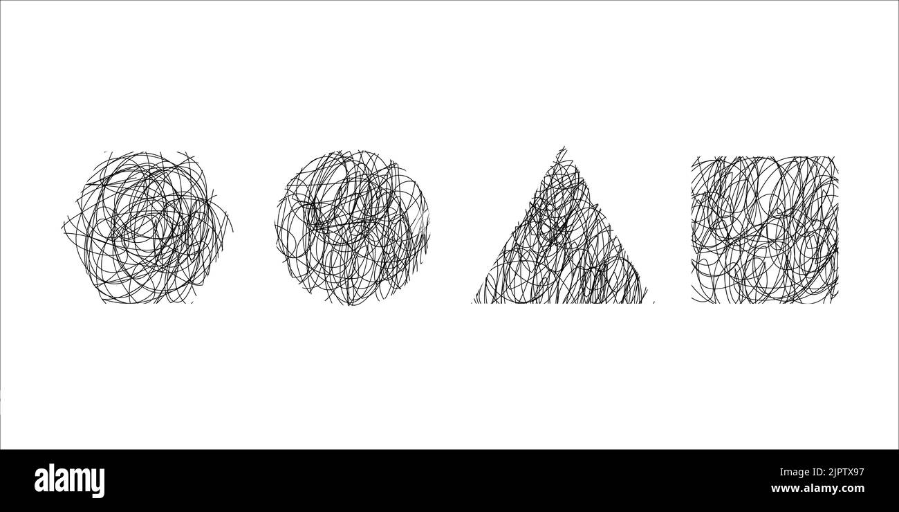 Geometric shapes with grunge texture Stock Vector