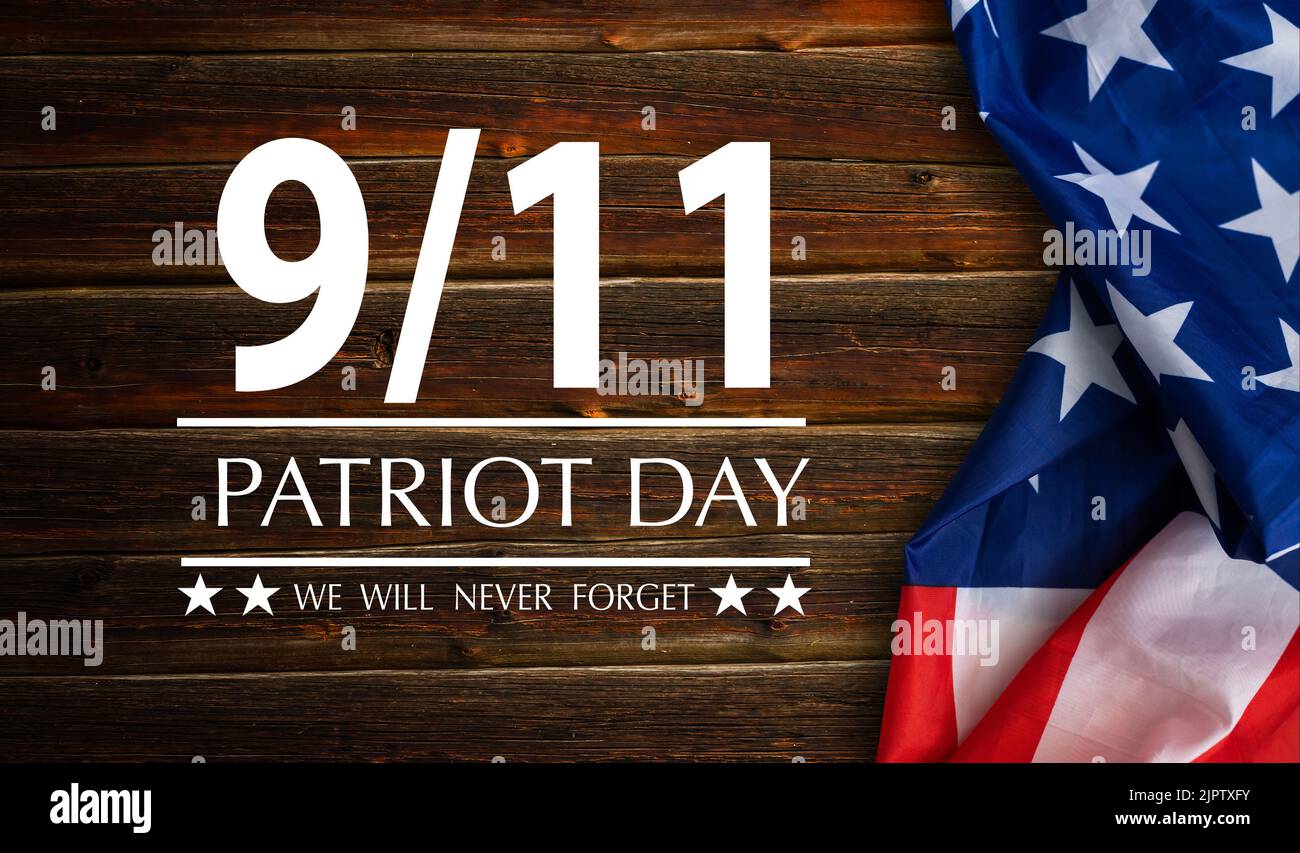 9.11 memorial banner with realistic American flag 9.11 memorial banner ...