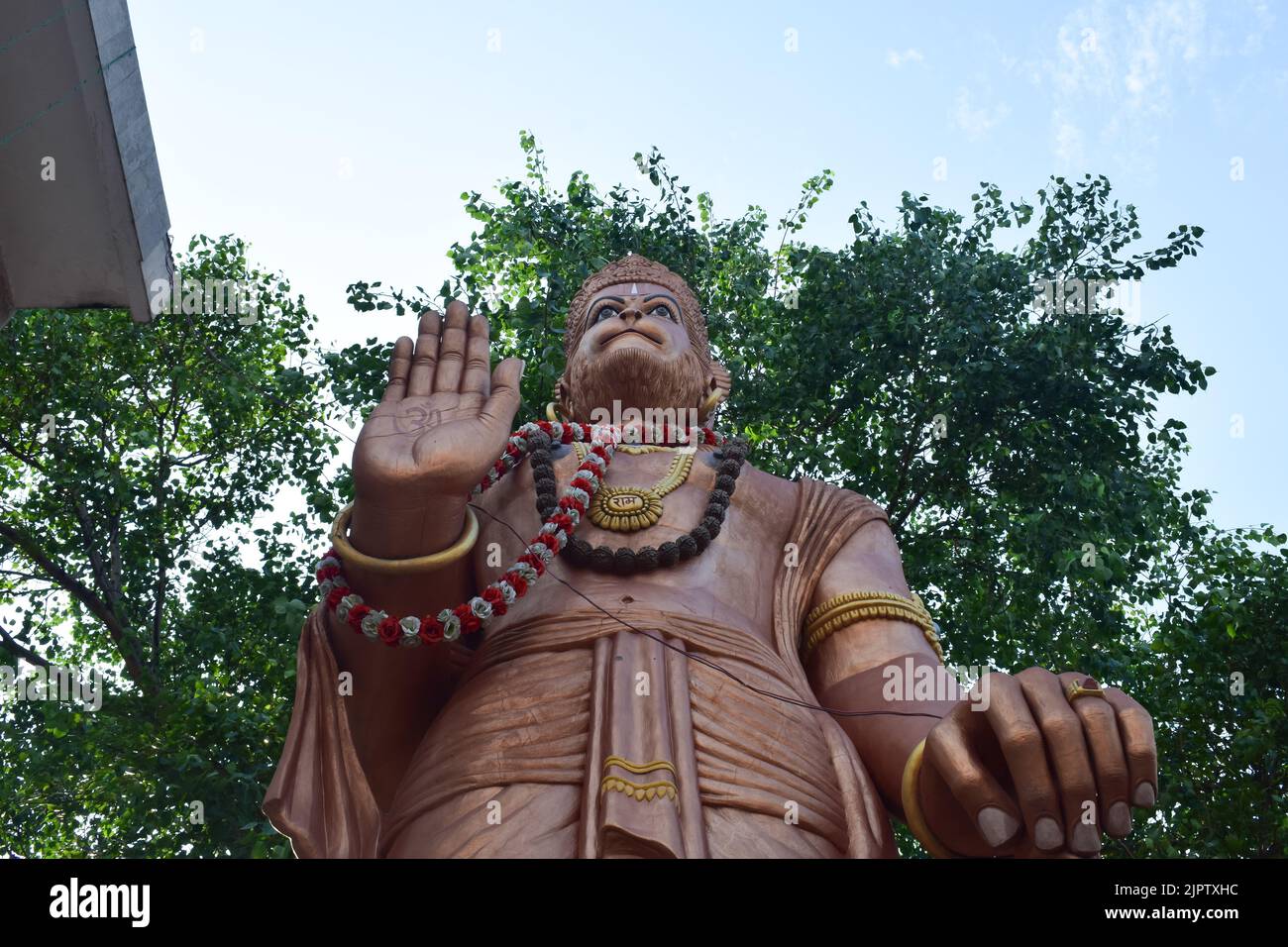 Statue of Lord Hanuman who is the Hindu god and divine vanara (monkey) companion of the god Rama. Stock Photo