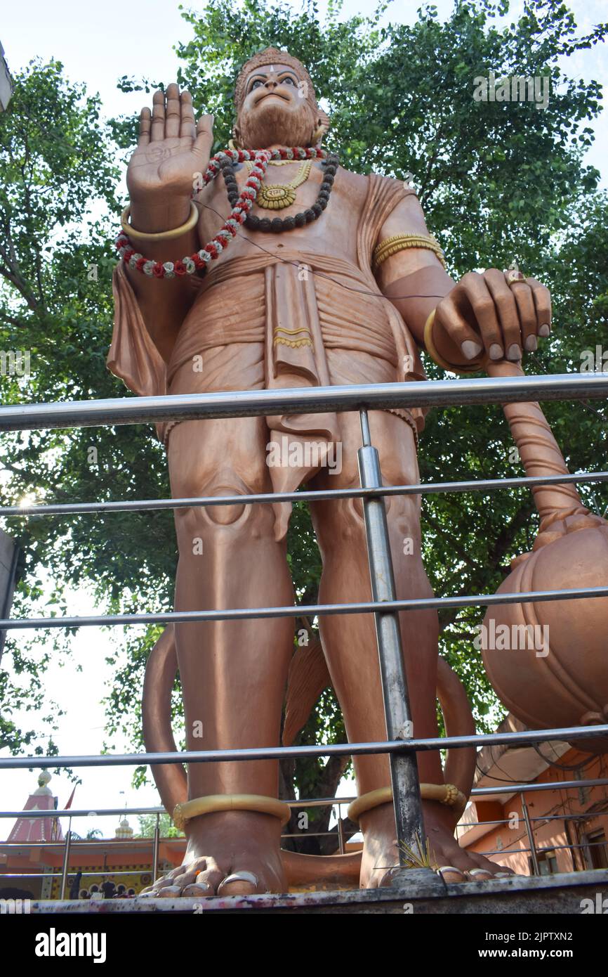 Statue of Lord Hanuman who is the Hindu god and divine vanara (monkey) companion of the god Rama. Stock Photo