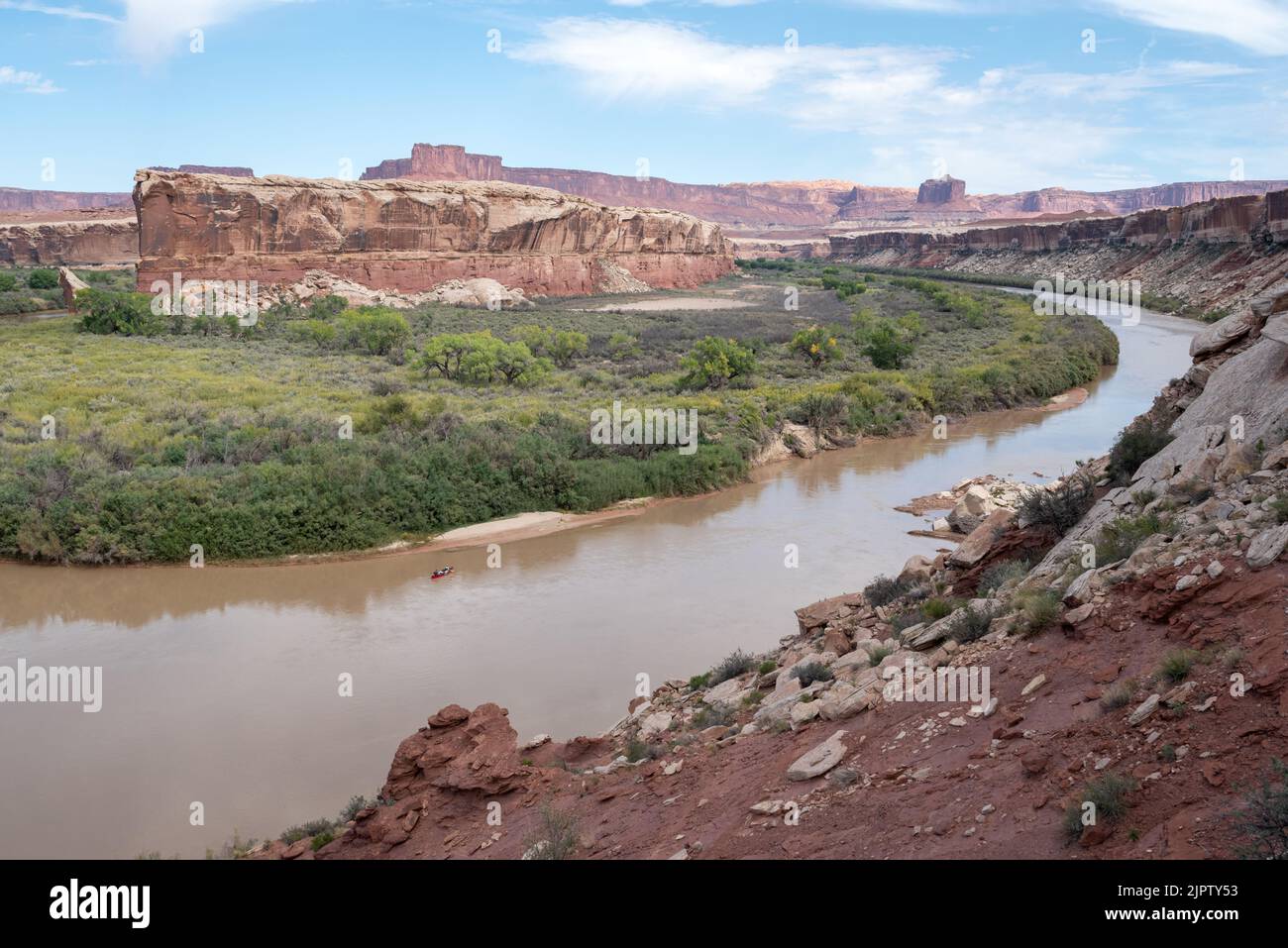 Canoeing on the Green River at Unknown Bottom, Canyonlands National ...