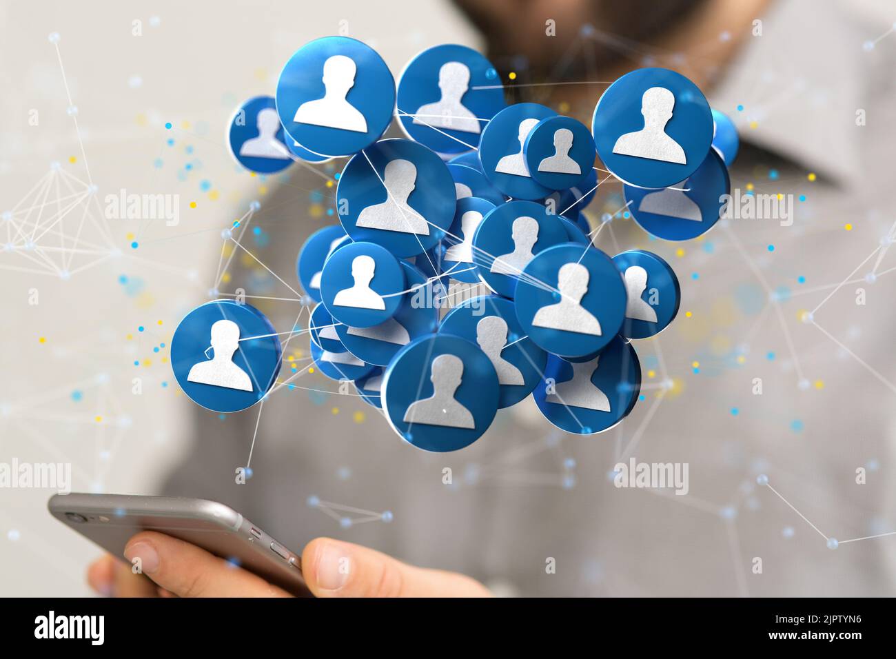 Floating network 3d profile hi-res stock photography and images - Alamy