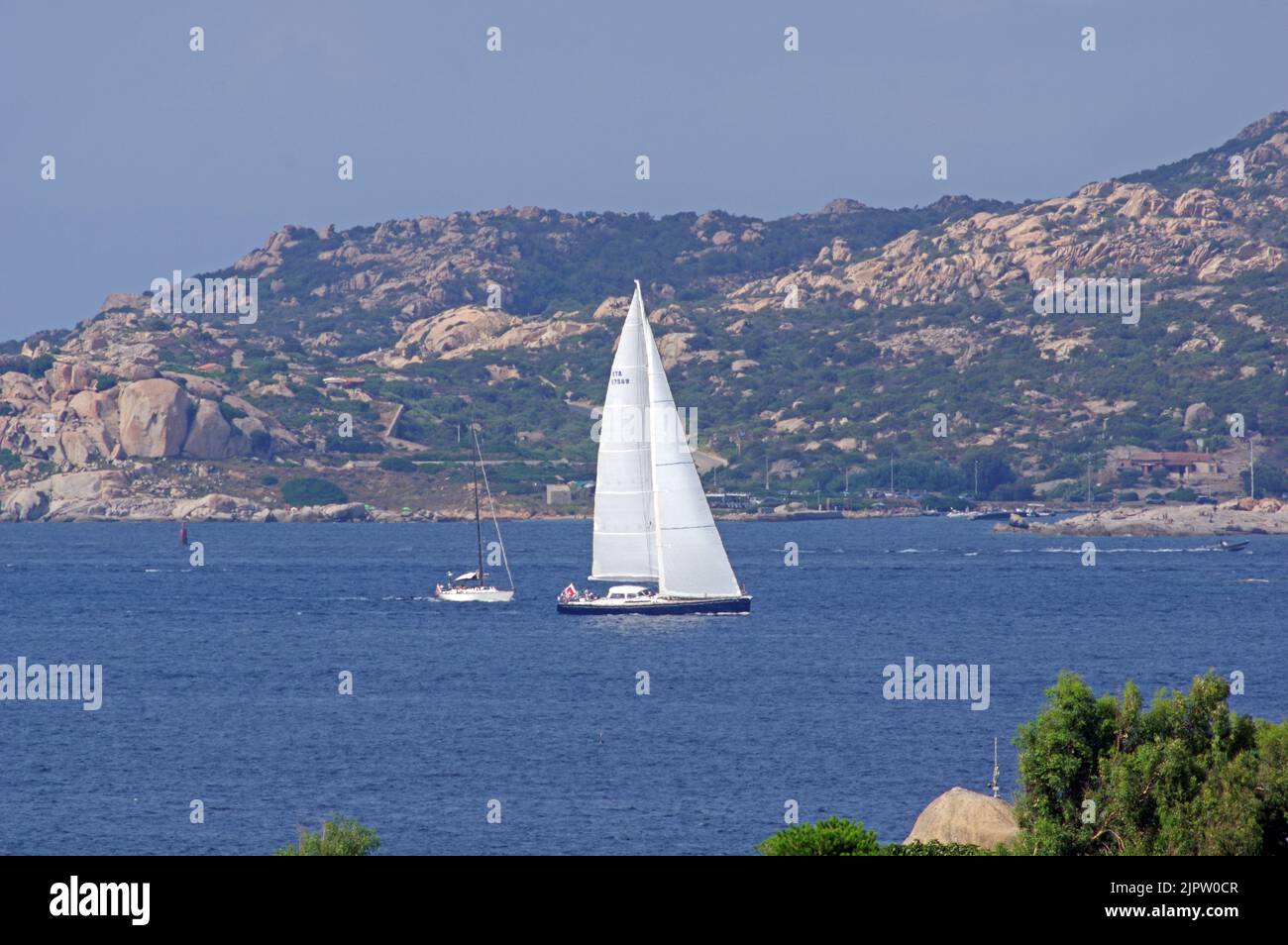 Boat's traffic between Palau and La Maddalena Island, Sardinia, Italy