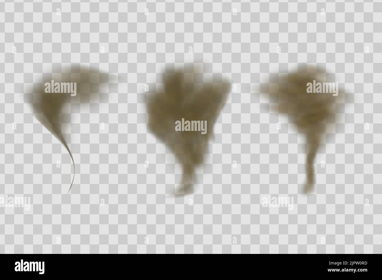 Trace on a dusty road or highway from a car.A cloud of brown dust and ...