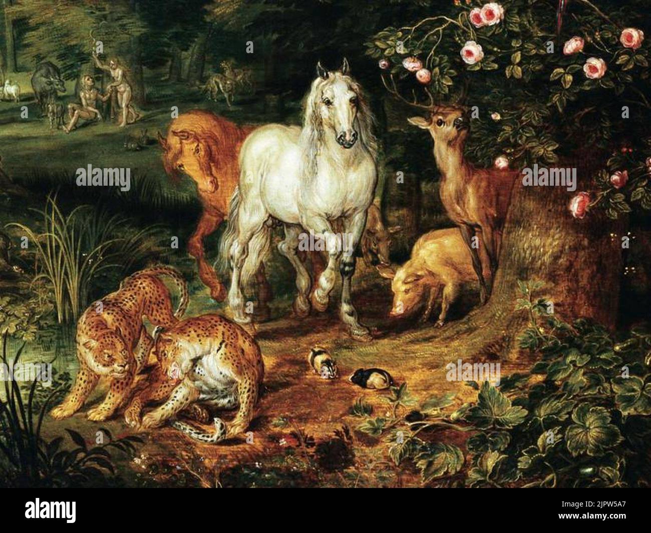 The Temptation in the Garden of Eden by Jan Brueghel the elder (cropped ...
