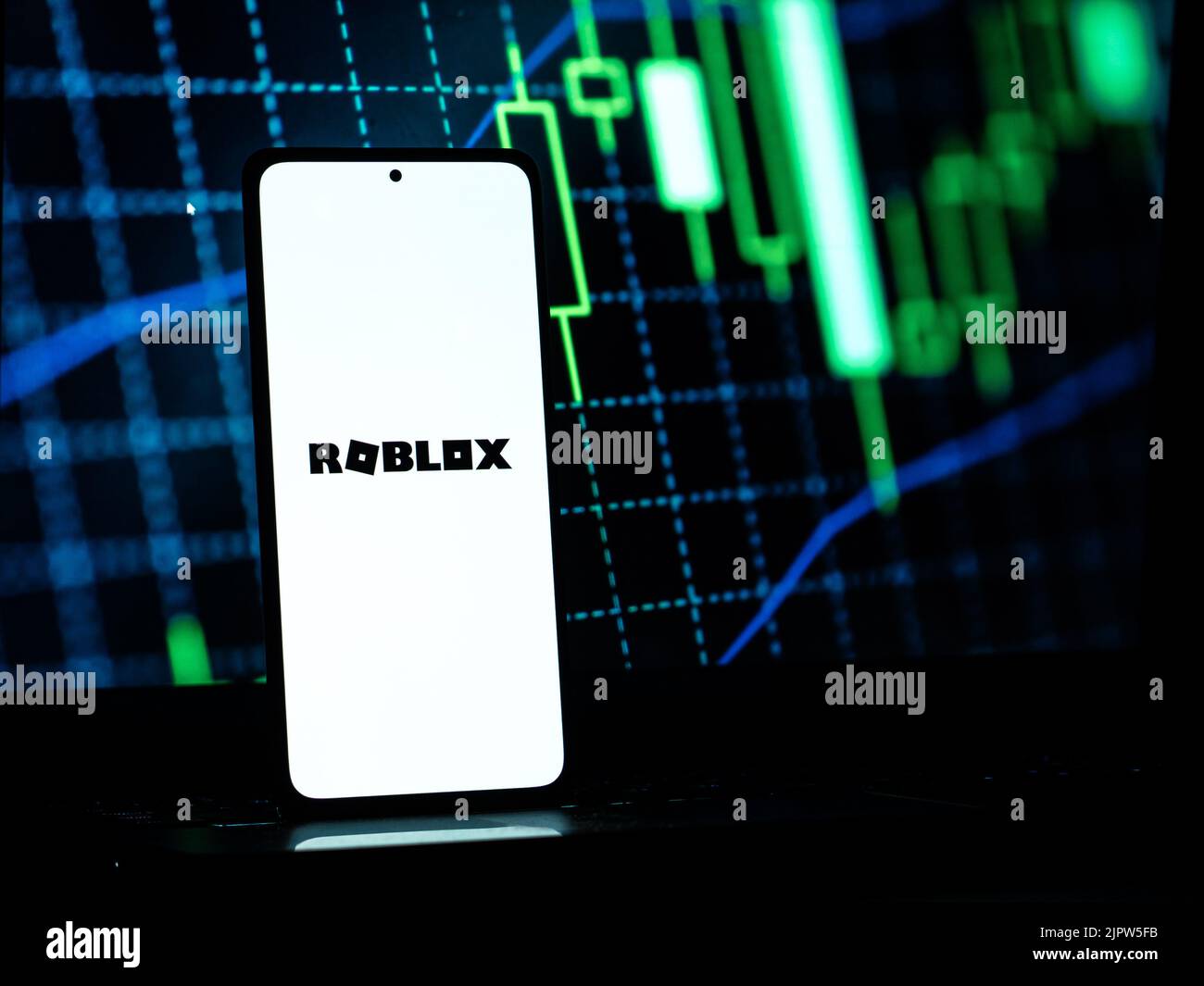 West Bangal, India - April 20, 2022 : Roblox phone screen stock image. Stock Photo