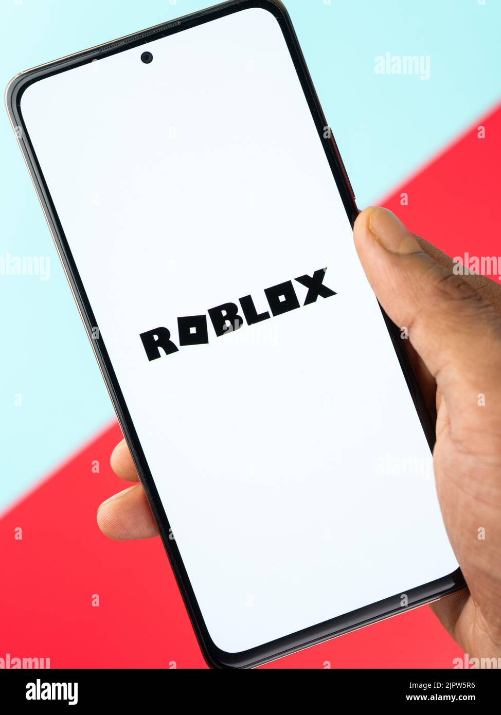 West Bangal, India - April 20, 2022 : Roblox phone screen stock image. Stock Photo