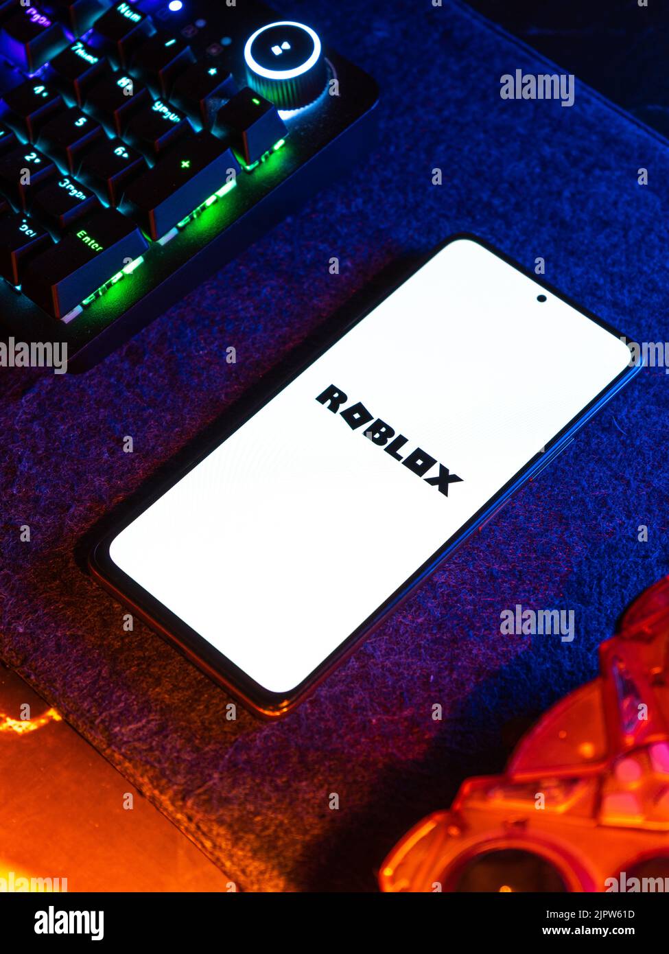 West Bangal, India - April 20, 2022 : Roblox phone screen stock image. Stock Photo