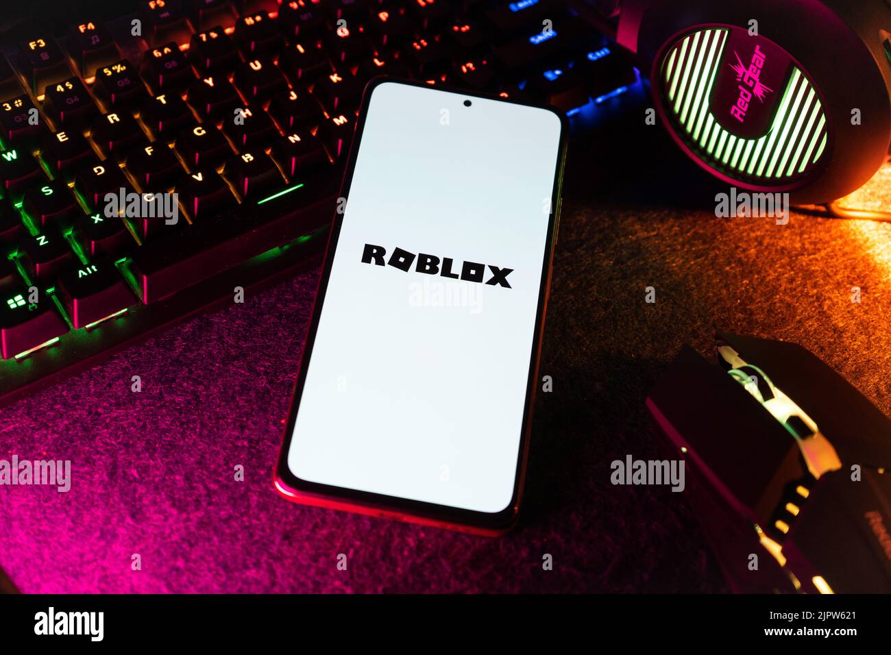 West Bangal, India - April 20, 2022 : Roblox phone screen stock image. Stock Photo