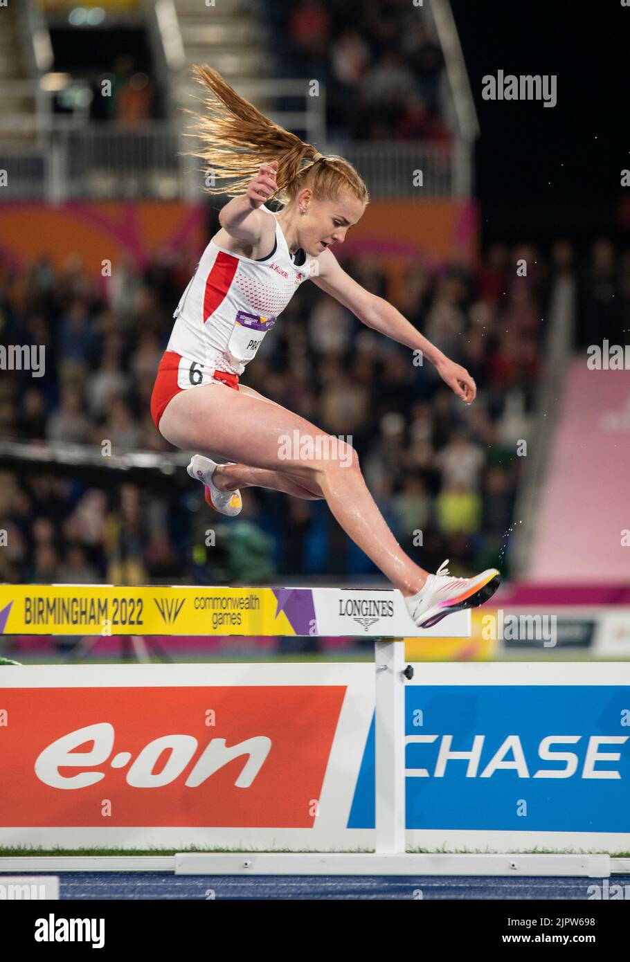 Aimee Pratt of England competing in the women’s 3000m steeplechase