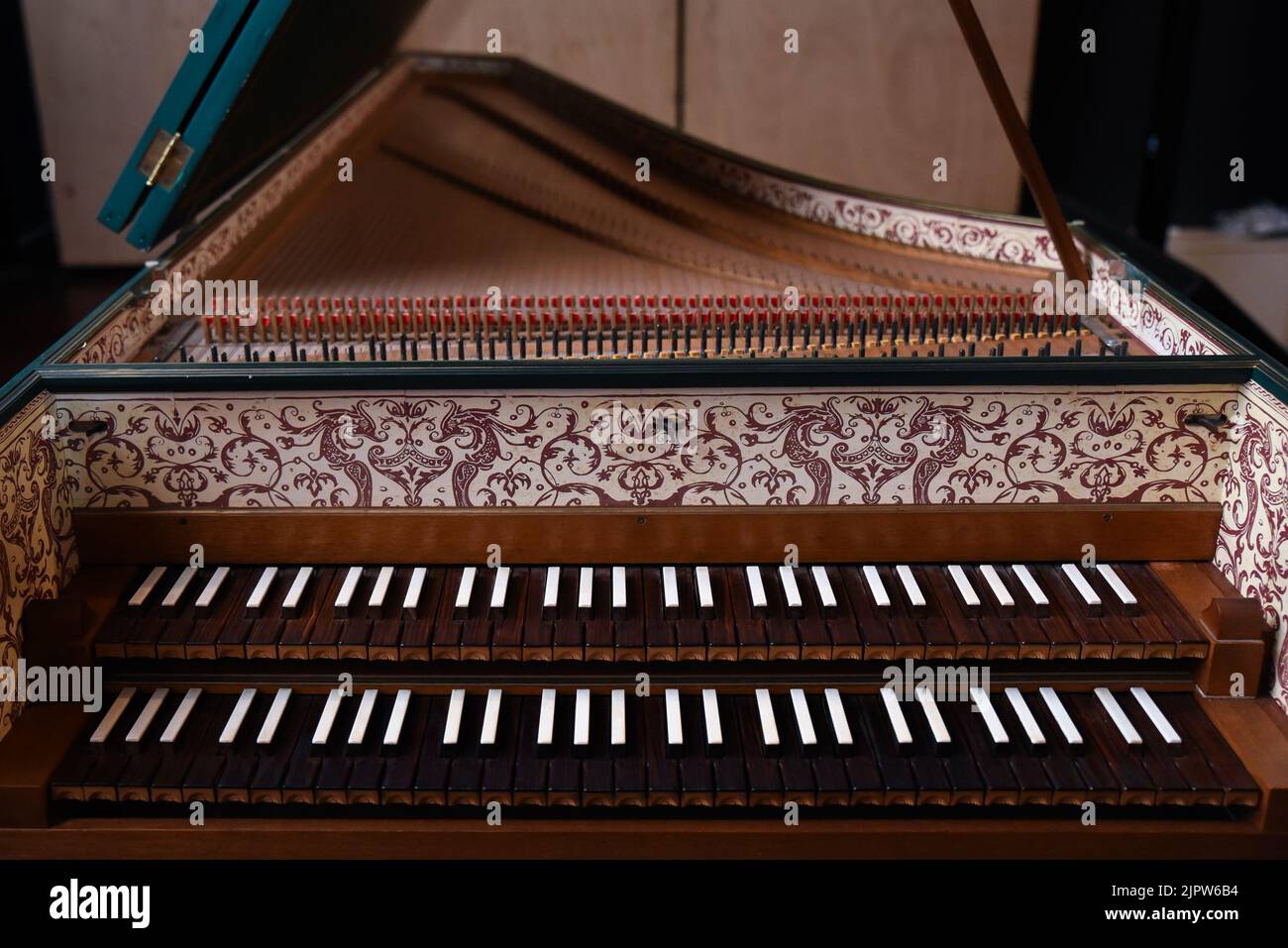Harpsichord aka Cembalo Keyboard Musical Instrument Stock Photo