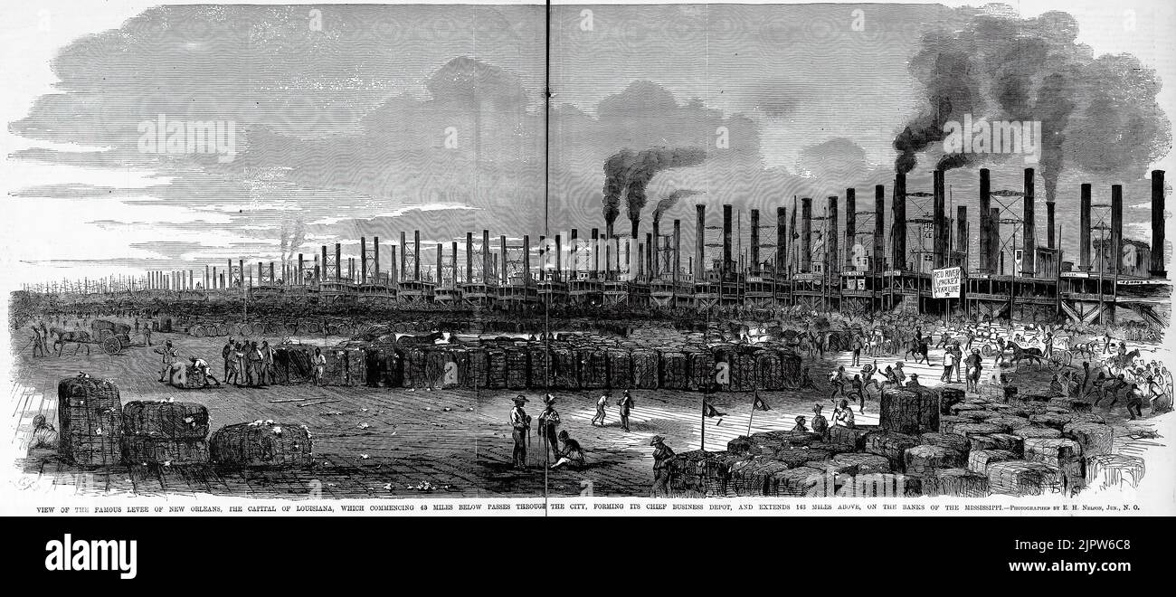 View of the famous levee of New Orleans, the capital of Louisiana