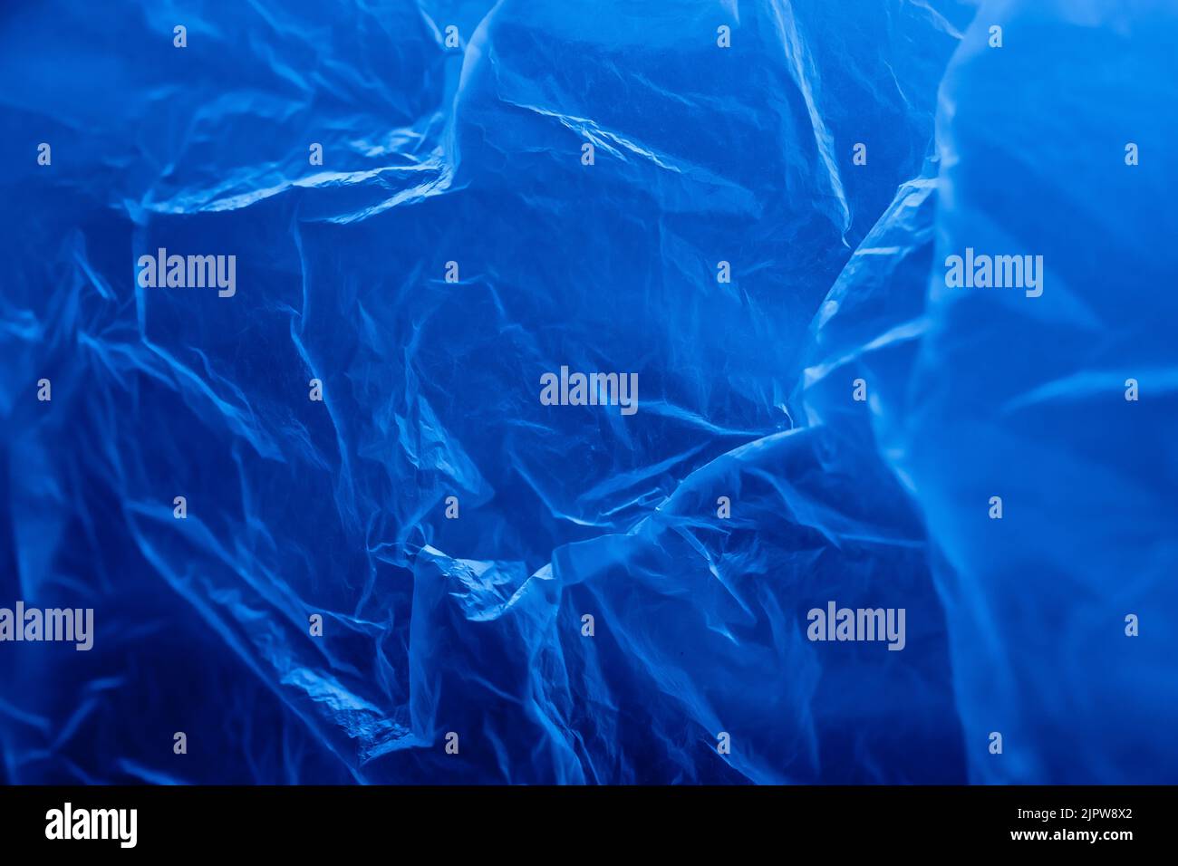 Blue polyethylene. Big plan. Stock Photo