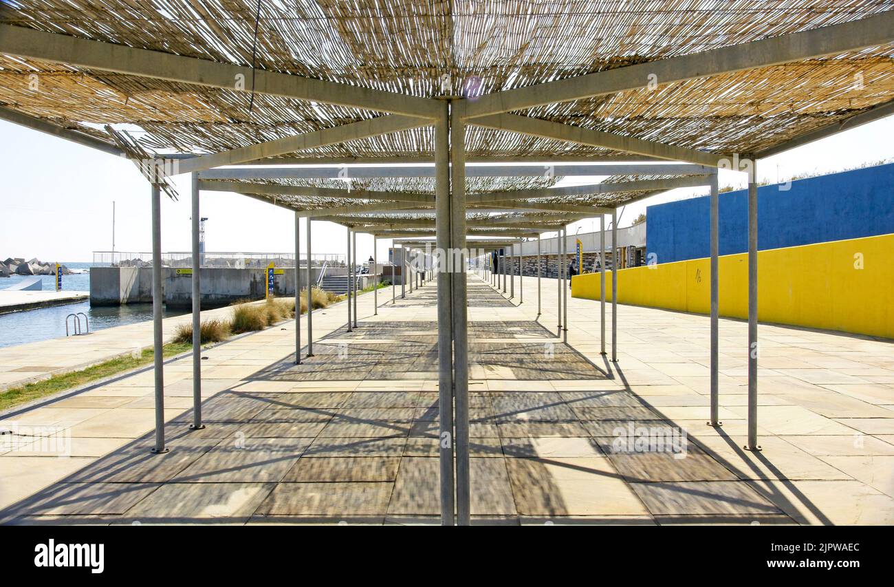 Reed corridor in the Port Forum of Barcelona, Catalunya, Spain, Europe