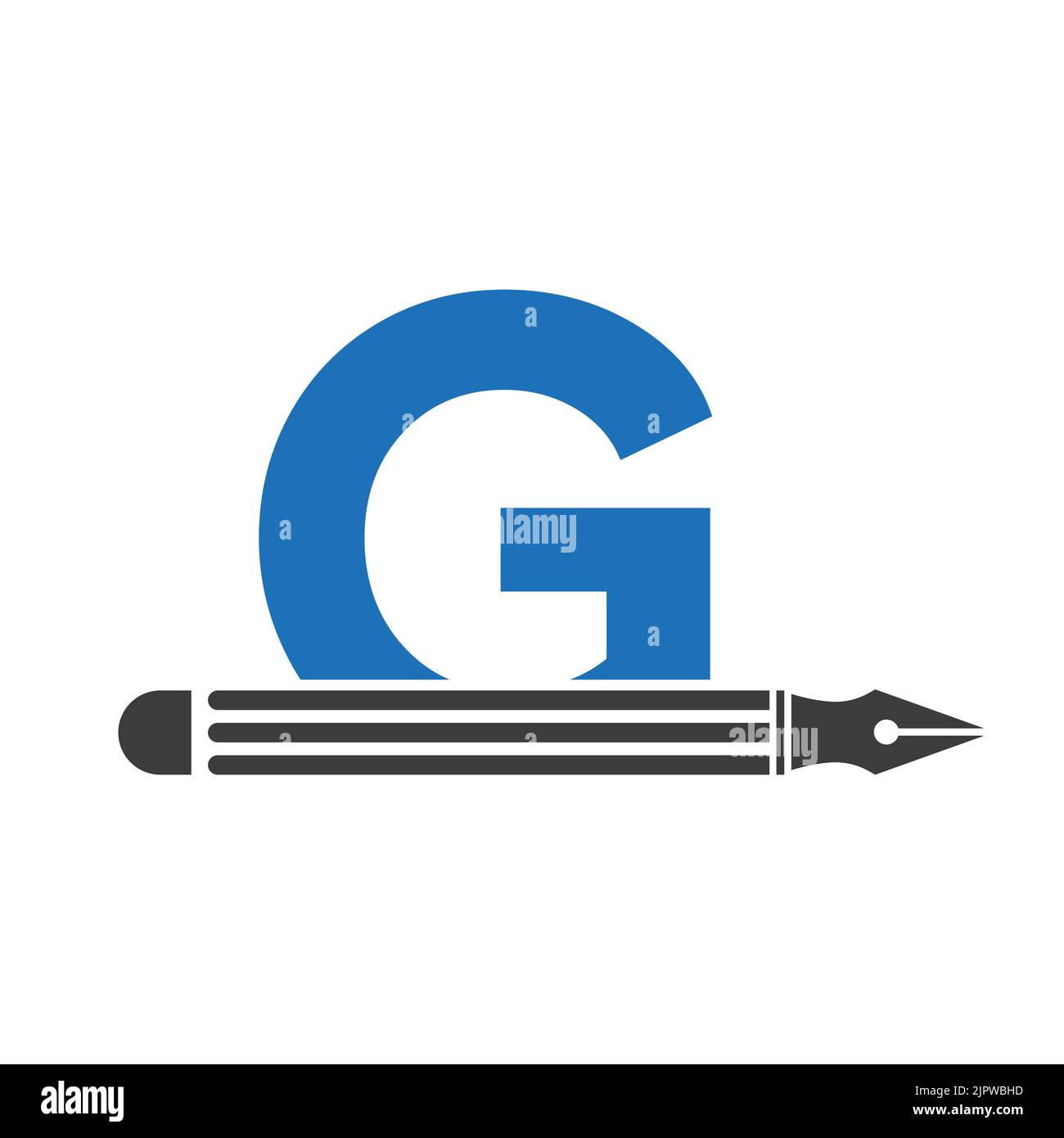 Letter G with Pencil Logo Design Concept for Art Designer Logotype ...