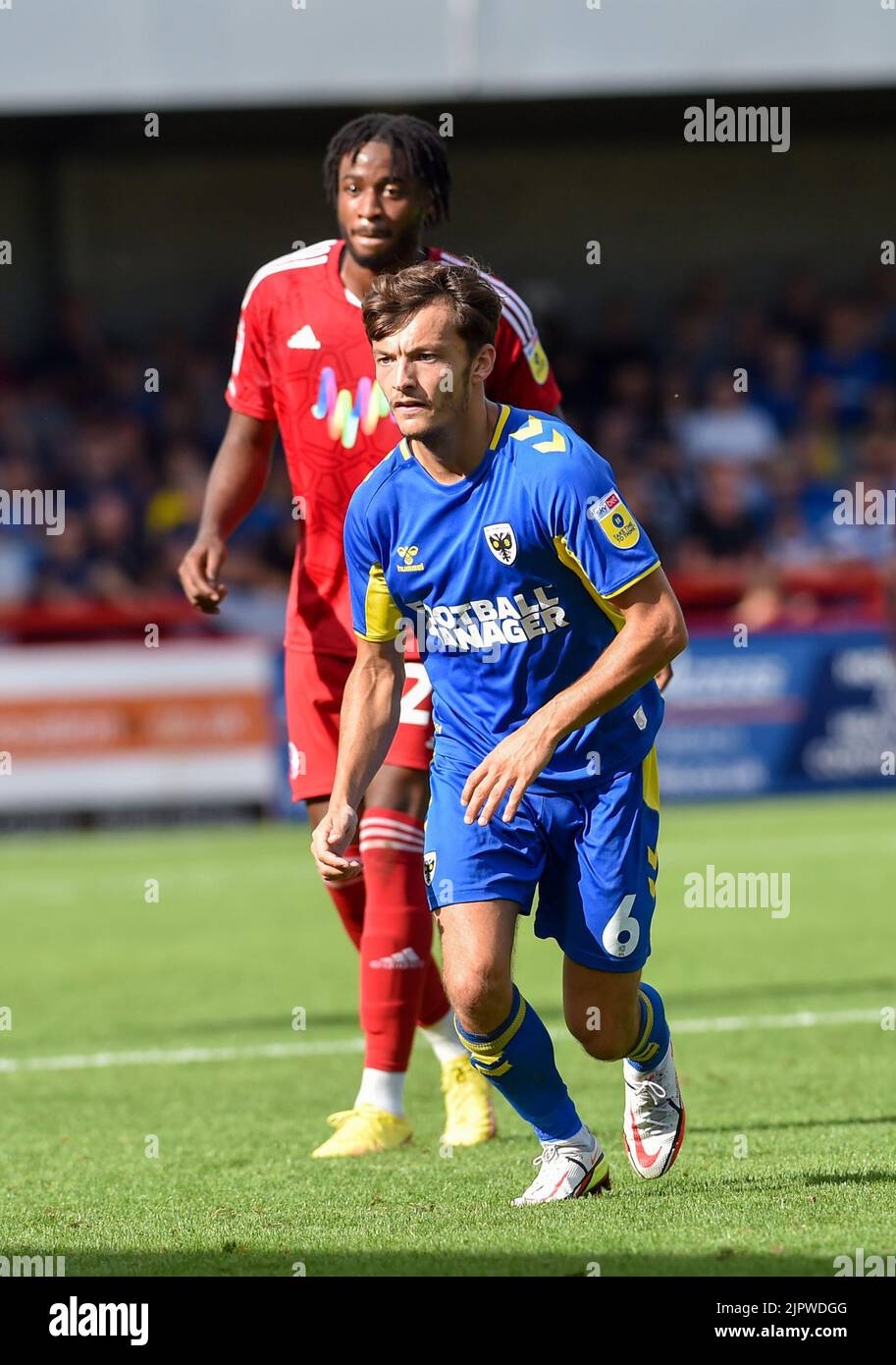 George Marsh of AFC Wimbledon during the EFL League Two match between Crawley Town and AFC Wimbledon at the Broadfield Stadium  , Crawley ,  UK - 20th August 2022 Editorial use only. No merchandising. For Football images FA and Premier League restrictions apply inc. no internet/mobile usage without FAPL license - for details contact Football Dataco Stock Photo