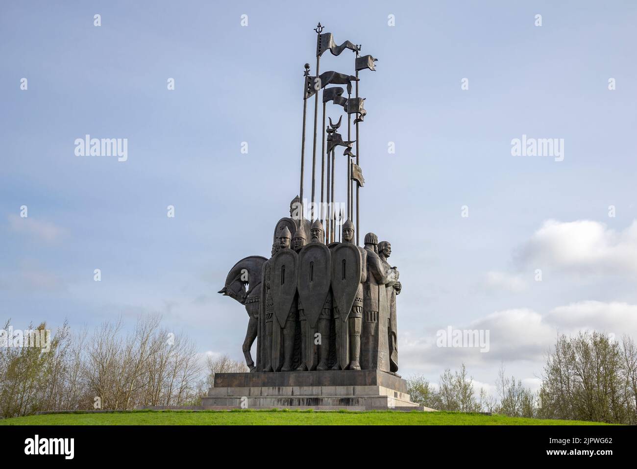PSKOV, RUSSIA - MAY 08, 2022: Monument 'Ice Battle'. Sokolikha Mountain, Pskov region. Russia Stock Photo