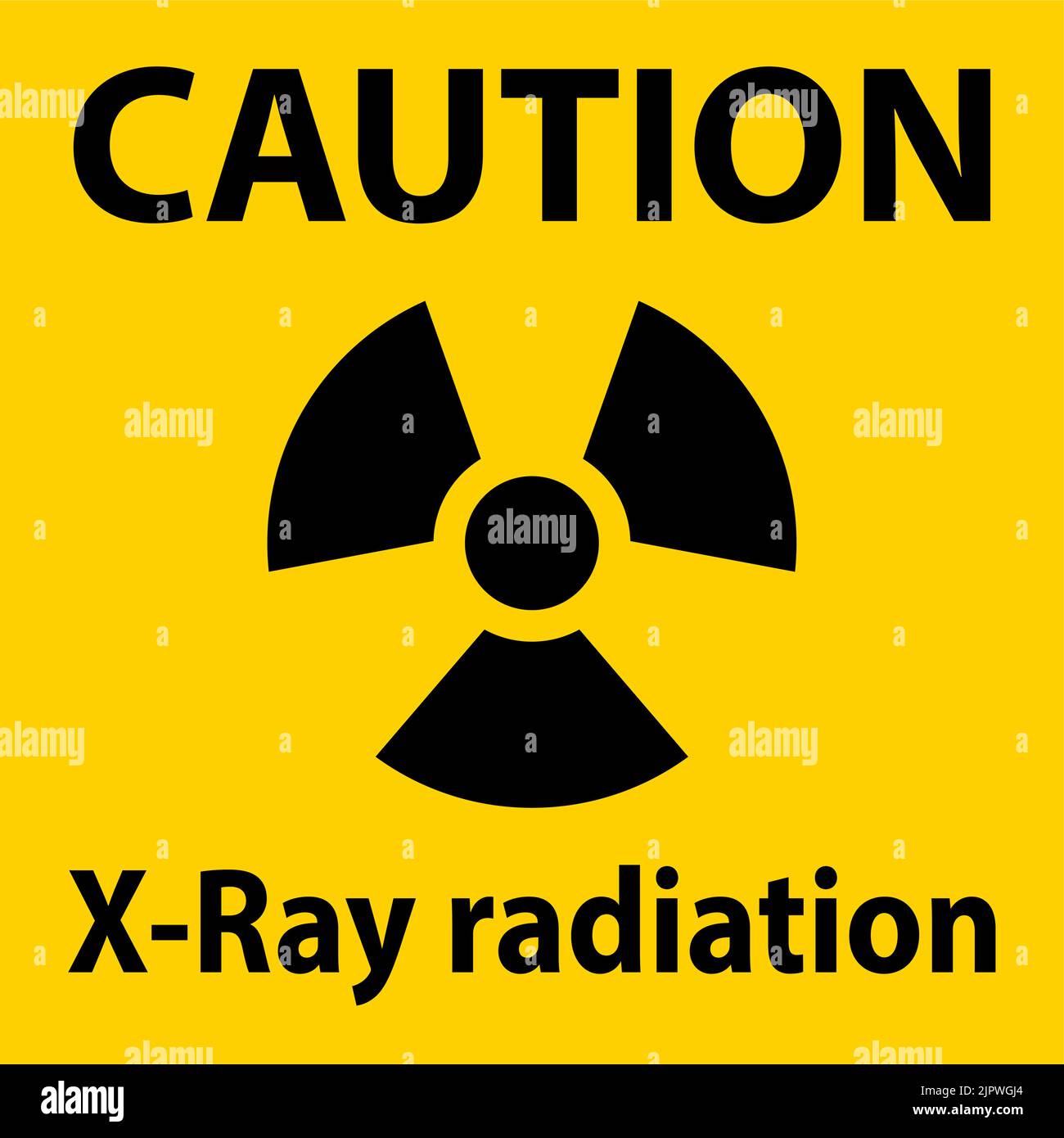 Caution Sign xray radiation On White Background Stock Vector Image