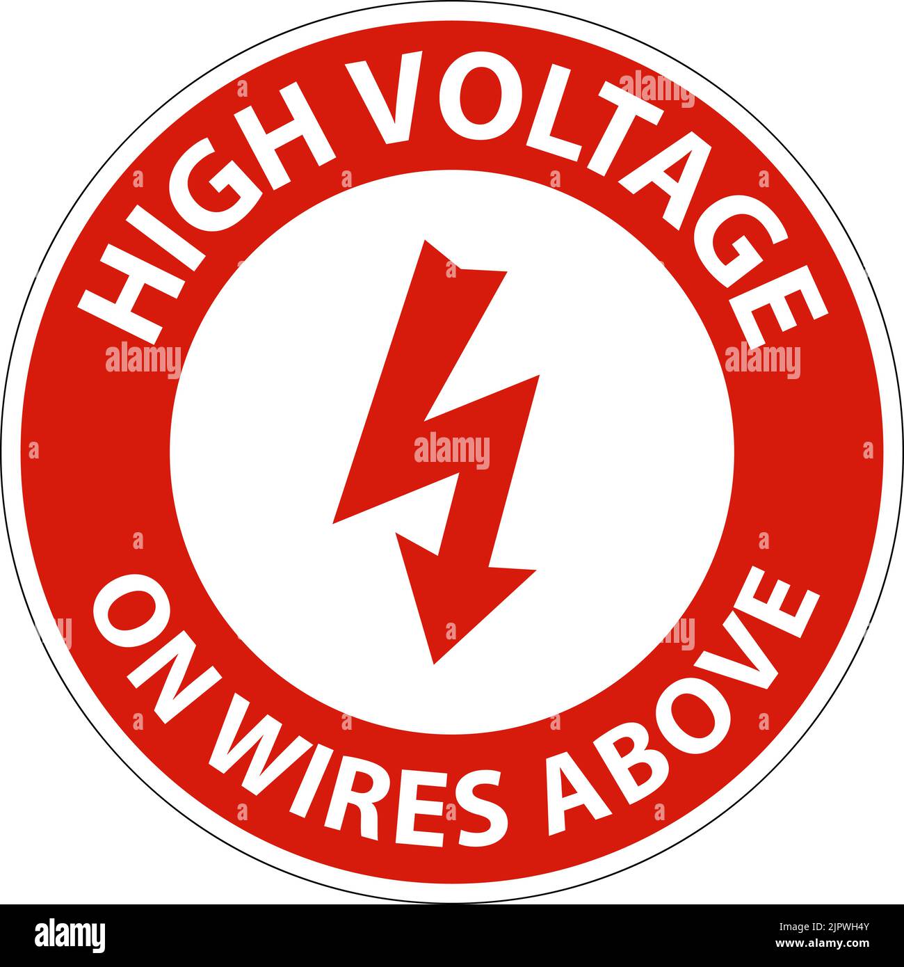 Red Wire Sign High Voltage On Wires Above Sign On White Background Stock Vector Image ...