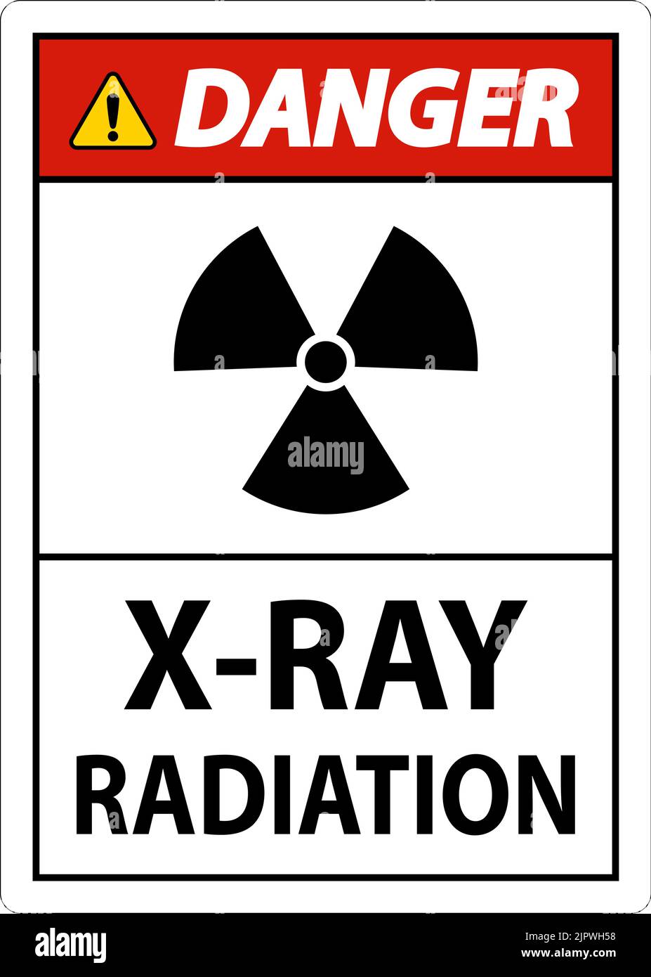 Danger XRay Radiation Sign On White Background Stock Vector Image