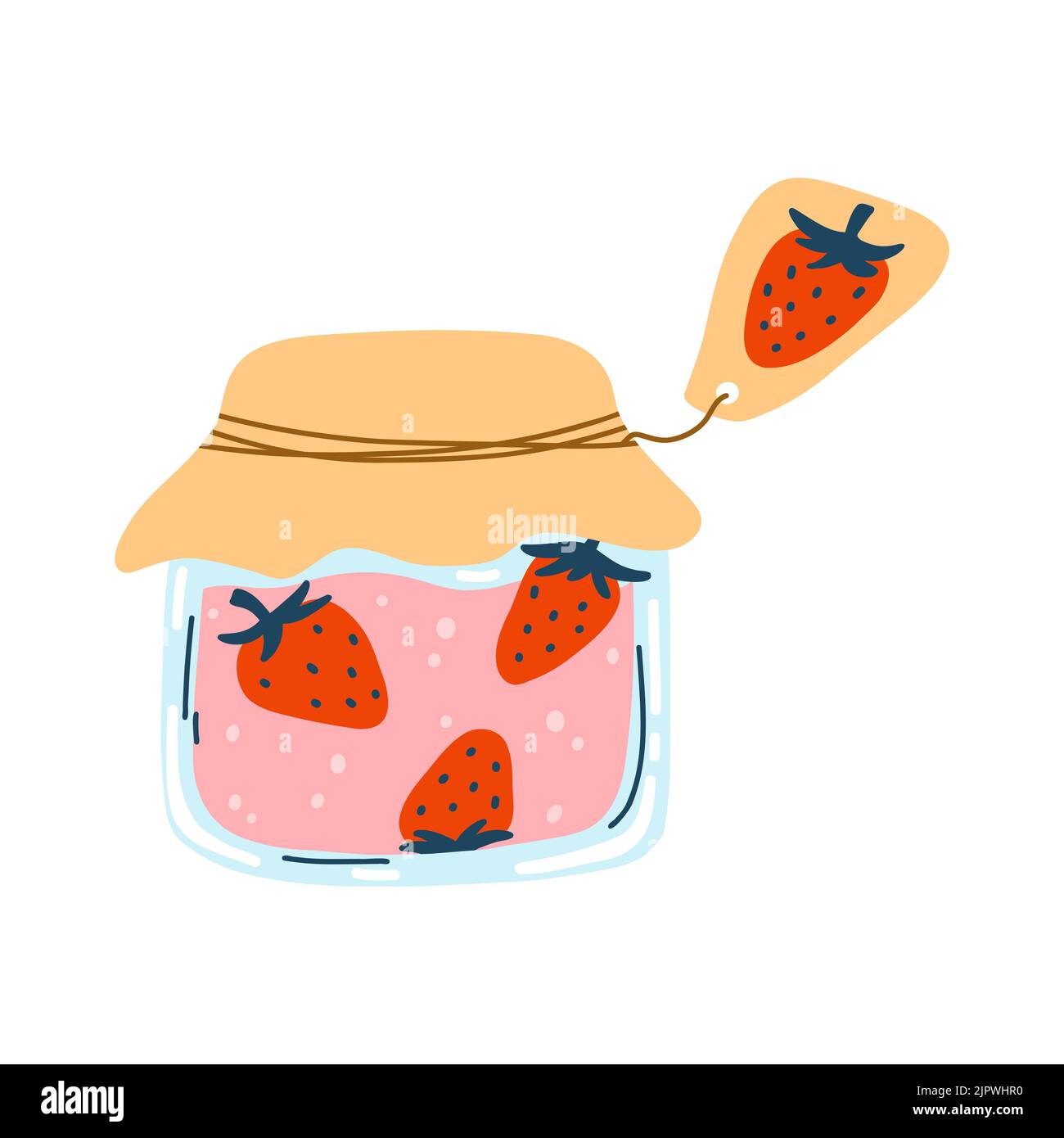 https://c8.alamy.com/comp/2JPWHR0/home-made-strawberry-jam-canned-fruit-in-cartoon-hand-drawn-flat-style-vector-illustration-of-glass-jar-with-preserved-food-compote-marmalade-2JPWHR0.jpg