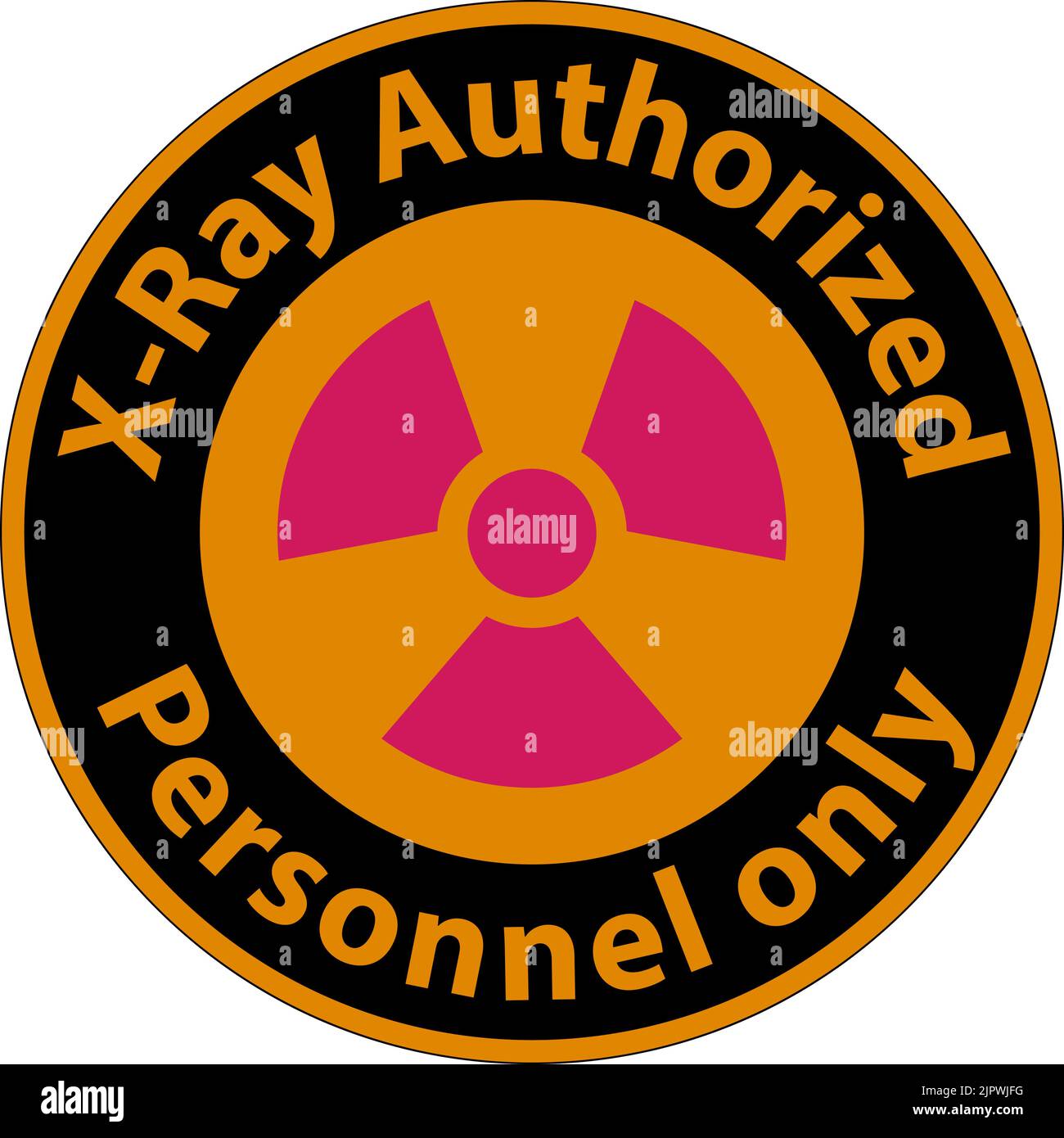 Warning Sign xray authorized personnel only On White Background Stock