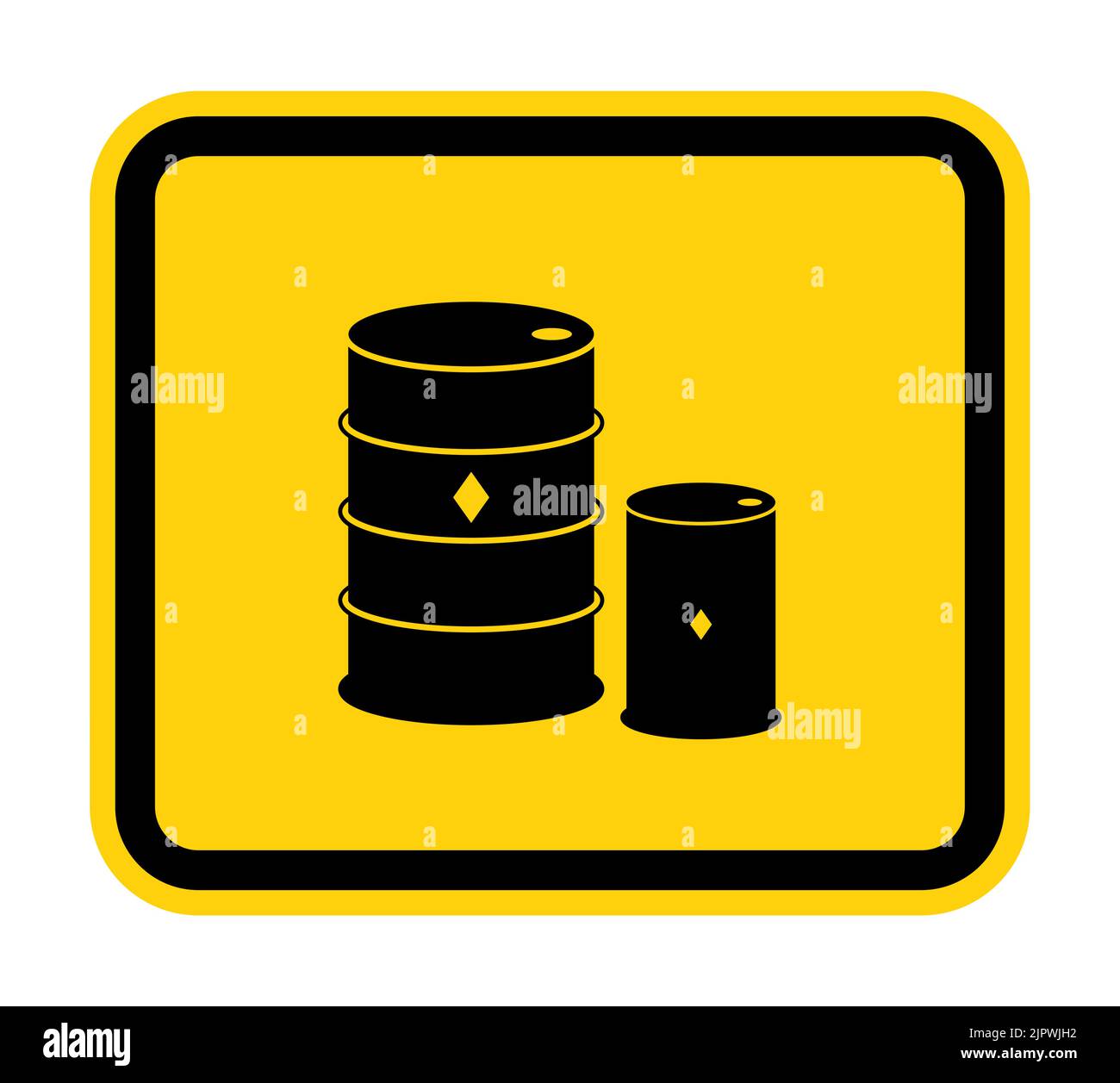 Chemical Drums Black Icon White Background Stock Vector