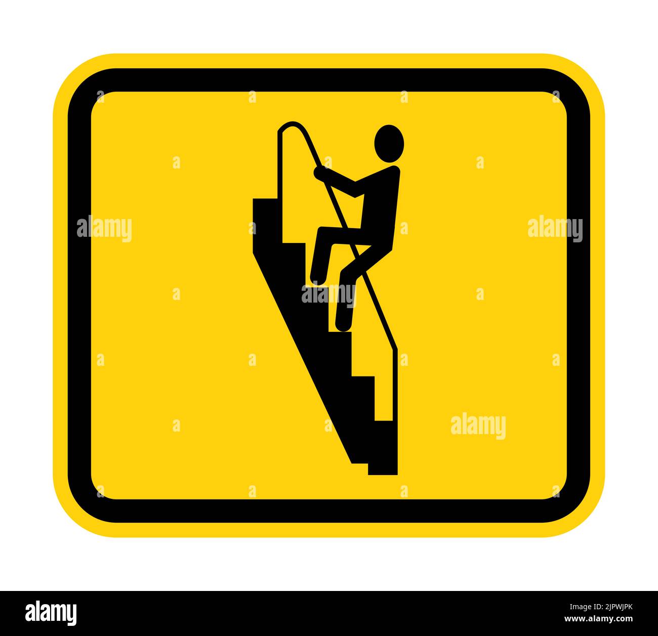 Caution Walk Down Stairs Backwards Sign Stock Vector Image & Art Alamy
