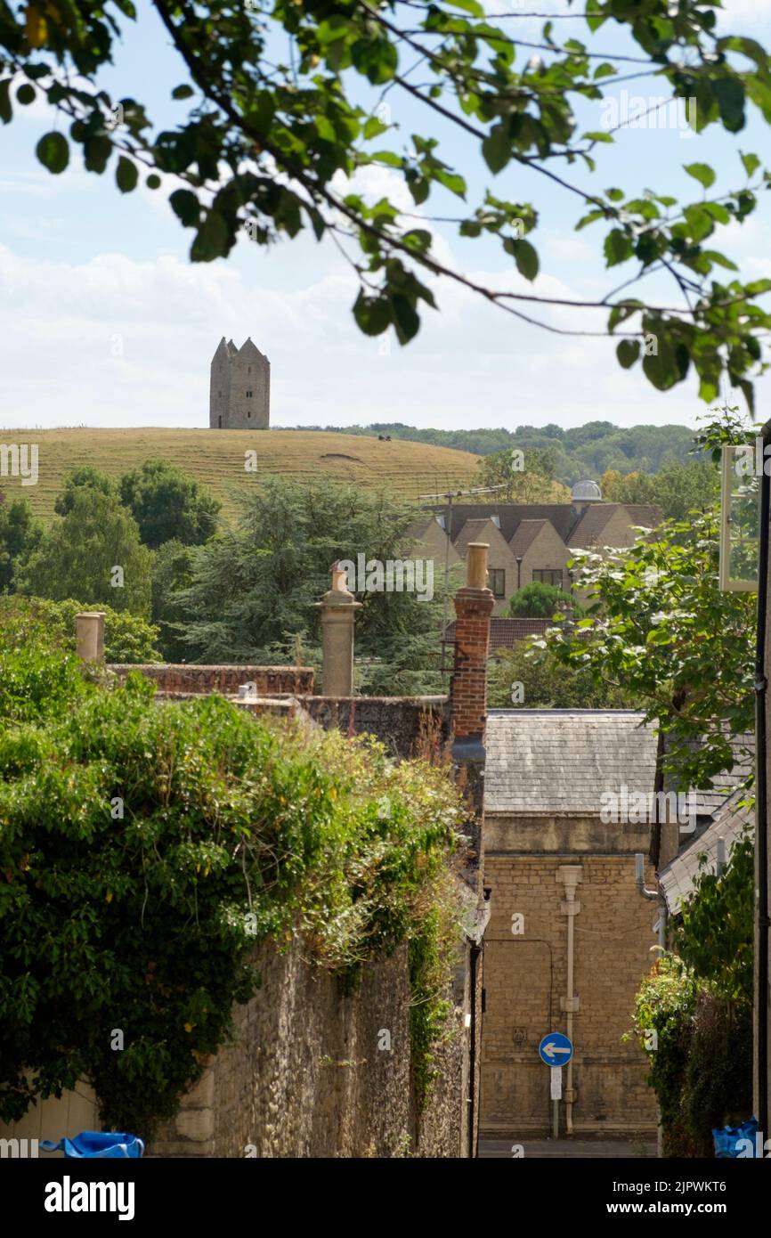 Around Bruton, a popular small town in Somerset, UK. The dovecot seen from St Catherines Hill Stock Photo