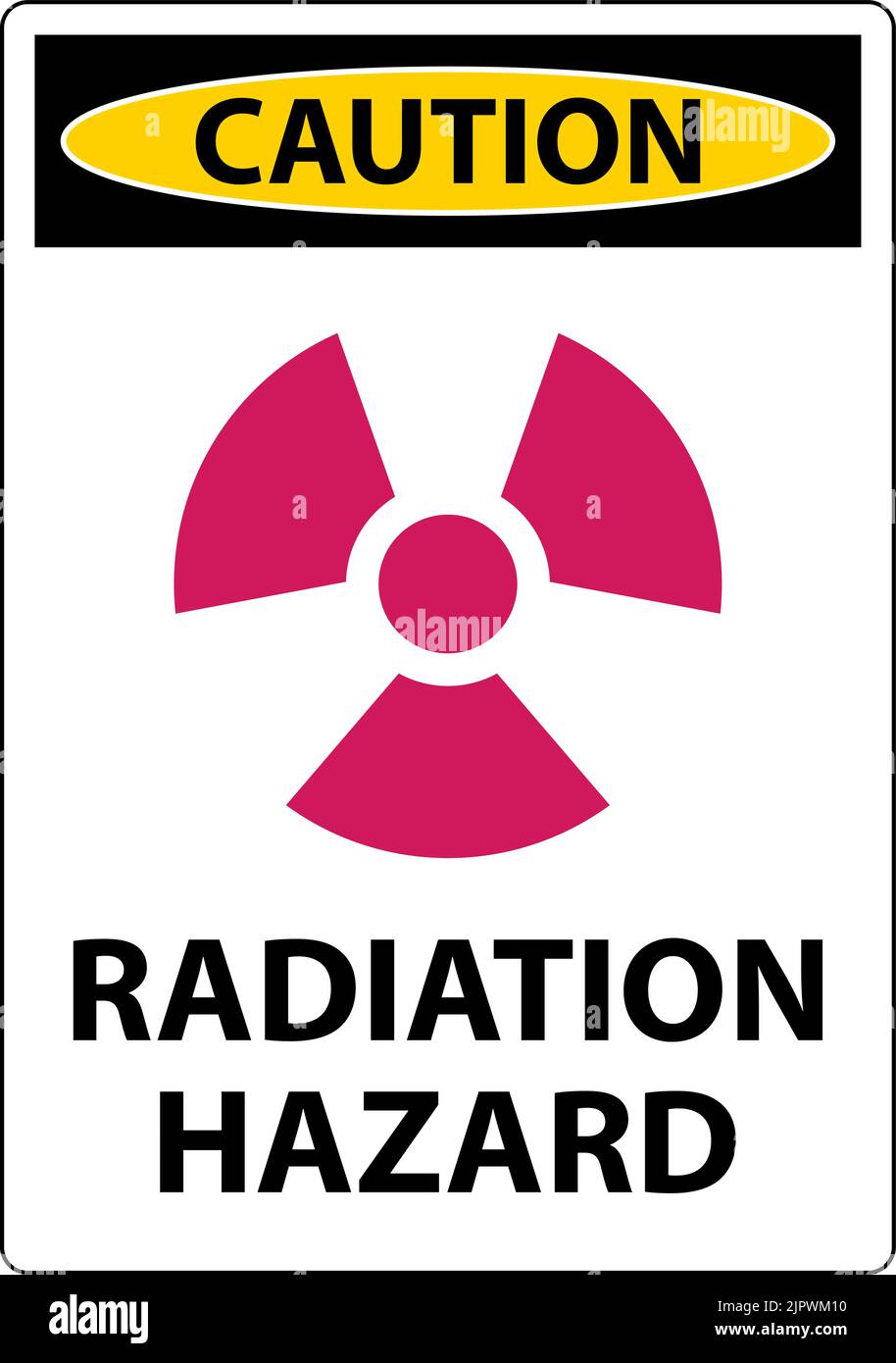 Caution Radiation Hazard Sign On White Background Stock Vector Image ...