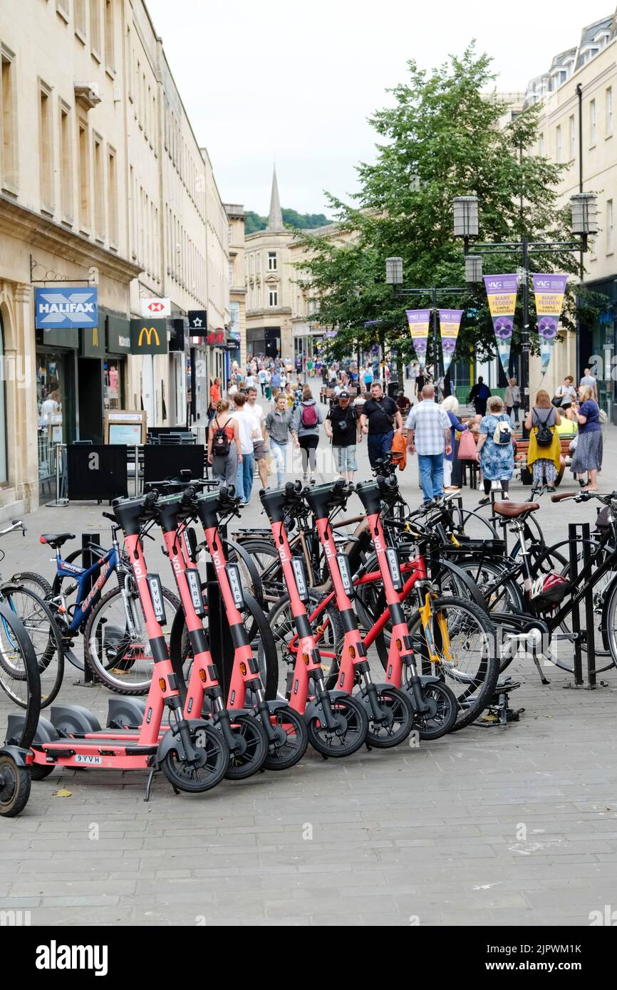 Around Bath, a famous city in Somerset UK Voi Escooters Stock Photo
