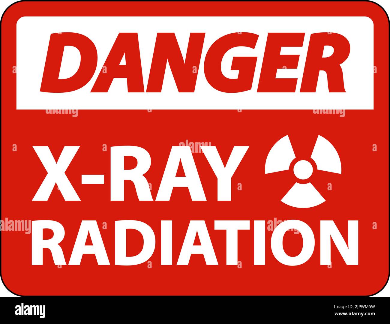 Danger XRay Radiation Sign On White Background Stock Vector Image