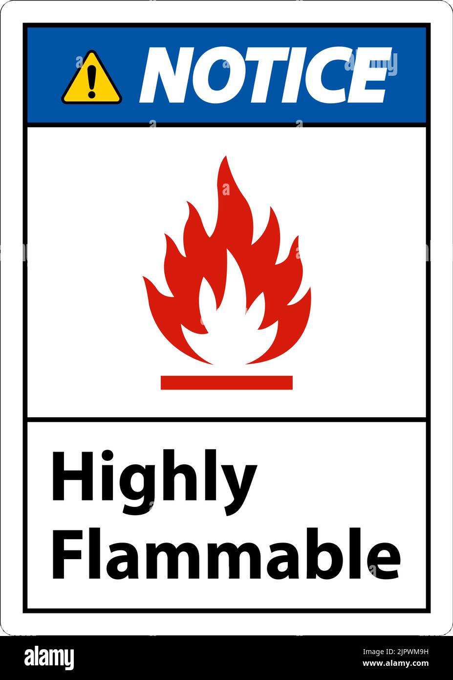 Notice Highly Flammable Sign On White Background Stock Vector