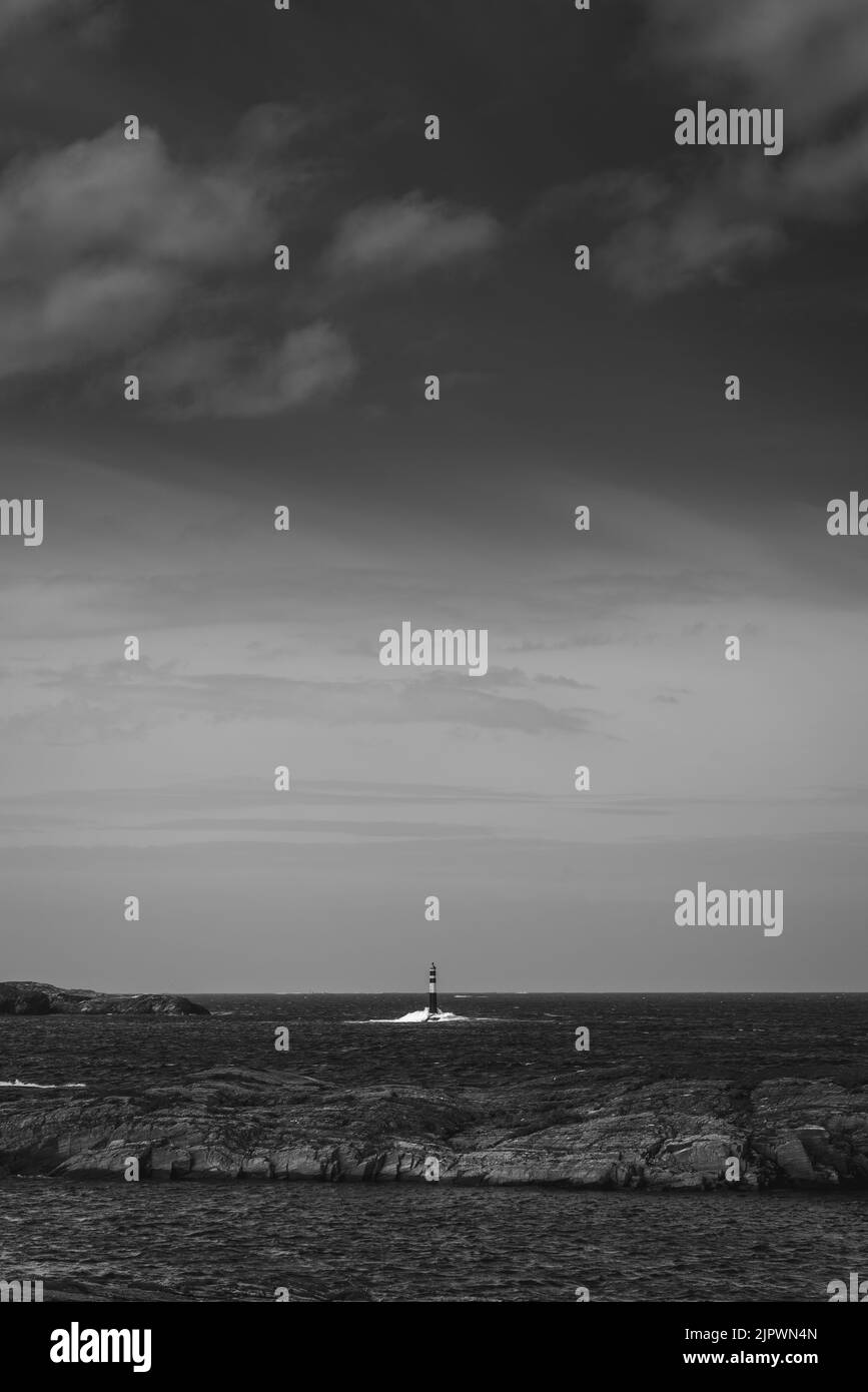 Waves in sea tower Black and White Stock Photos & Images - Alamy