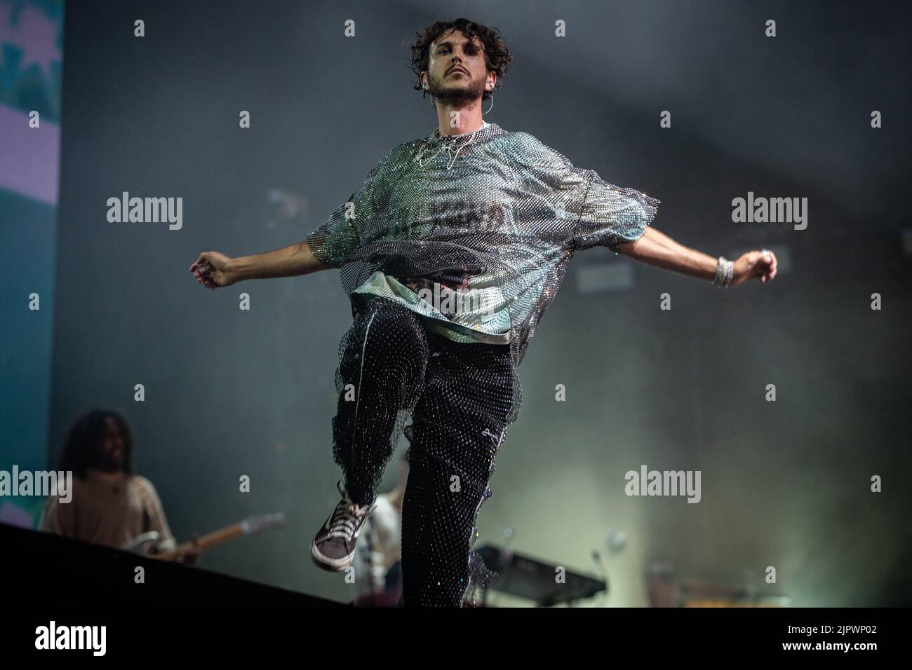 2022-08-20 20:33:39 BIDDINGHUIZEN - The Belgian electro-pop act Oscar and the Wolf with frontman Max Colombie will perform during the second day of the three-day music festival A Campingflight to Lowlands Paradise. ANP PAUL BERGEN netherlands out - belgium out Stock Photo