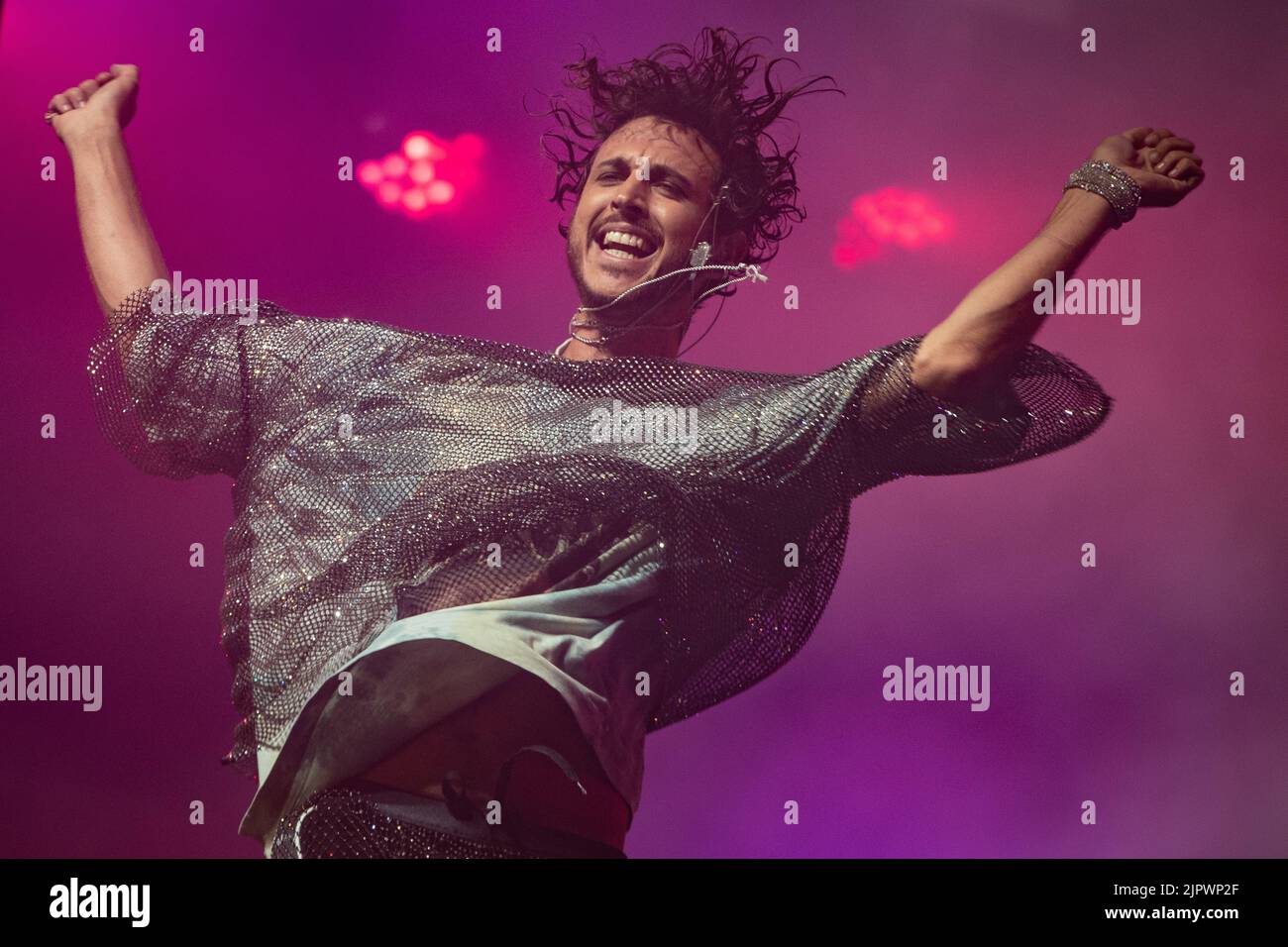 2022-08-20 20:29:37 BIDDINGHUIZEN - The Belgian electro-pop act Oscar and the Wolf with frontman Max Colombie will perform during the second day of the three-day music festival A Campingflight to Lowlands Paradise. ANP PAUL BERGEN netherlands out - belgium out Stock Photo