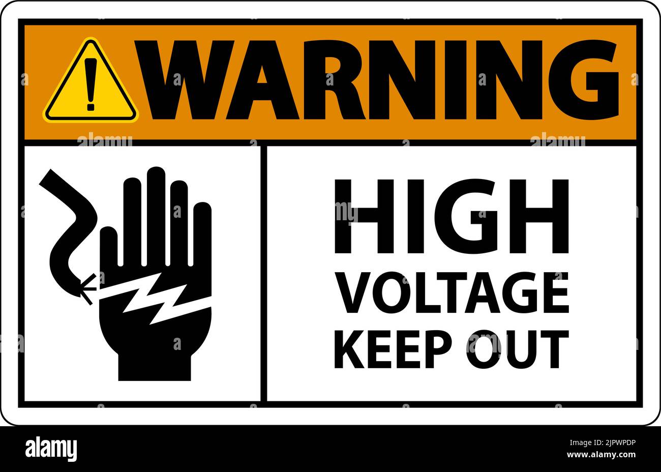 Warning High Voltage Keep Out Sign On White Background Stock Vector