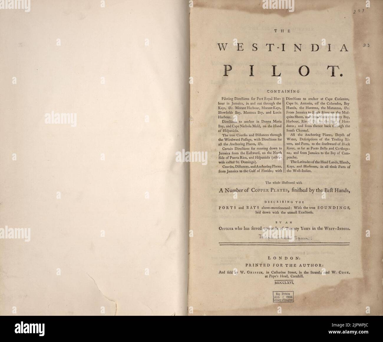 The WestIndia pilot. Containing piloting directions for Port Royal Harbour in Jamaica, in and