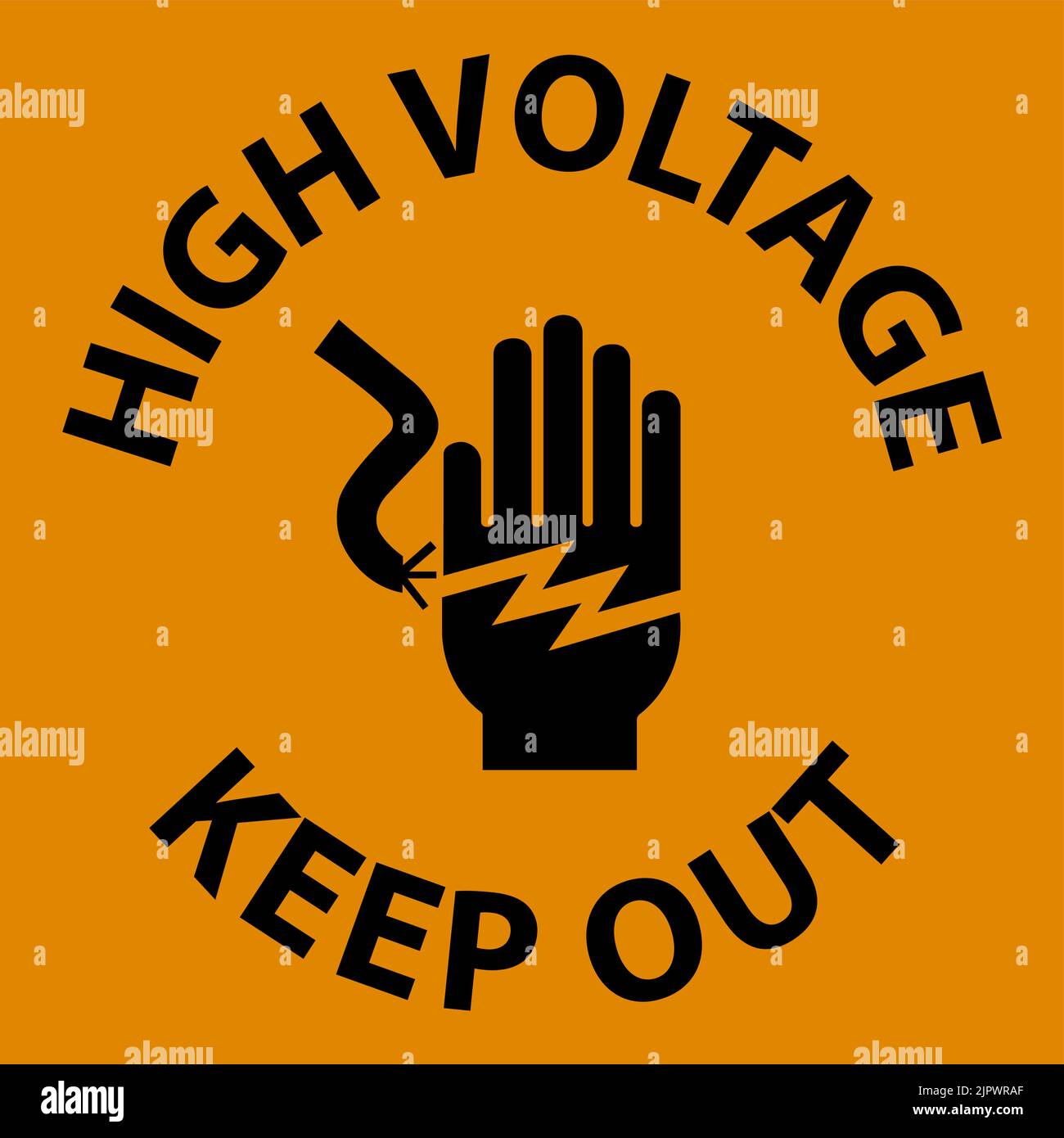 Warning High Voltage Keep Out Sign On White Background Stock Vector