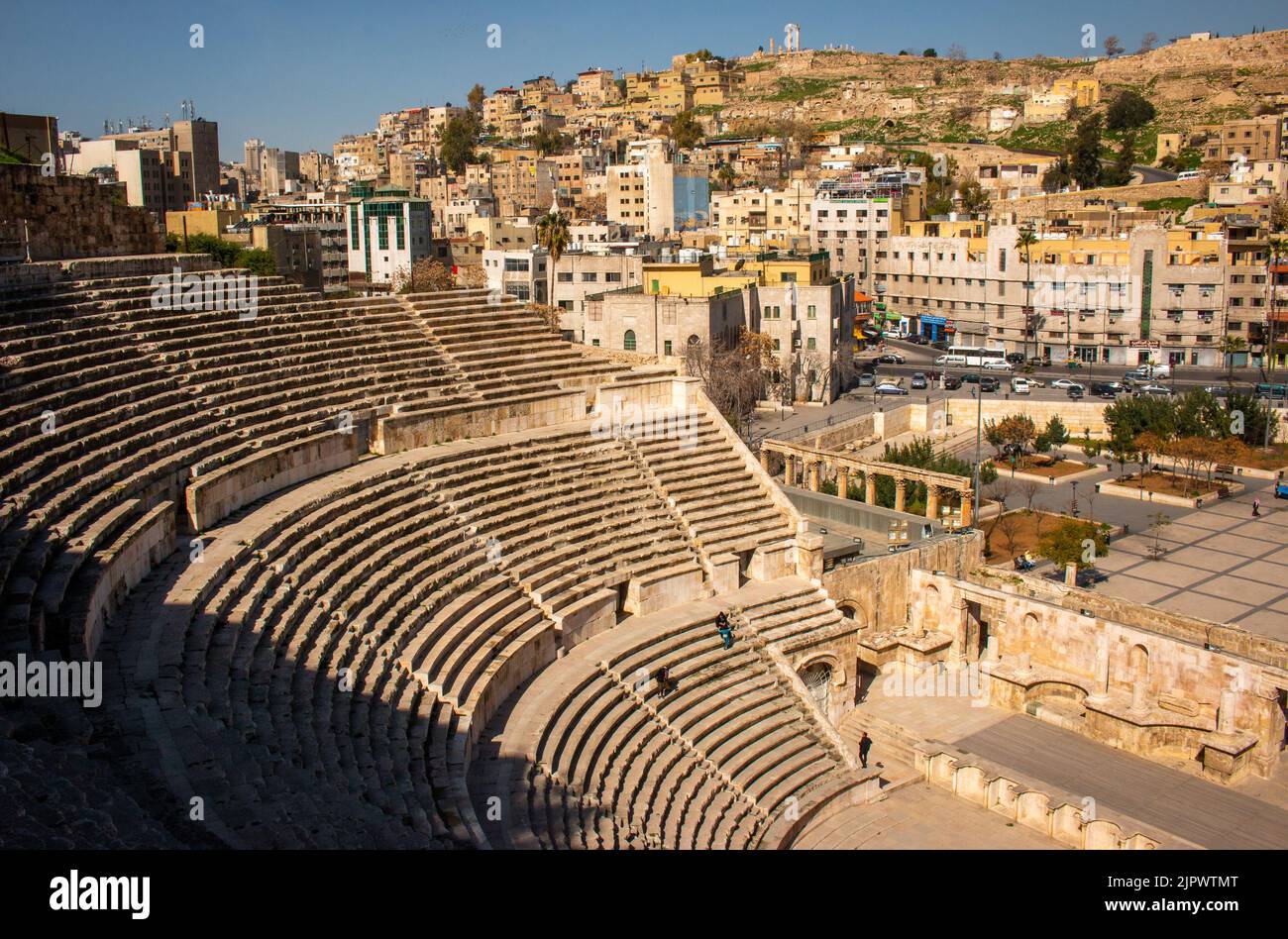 Amman, Jordan, March the 4th 2018. A roman amphitheater in the city center of Amman. Stock Photo