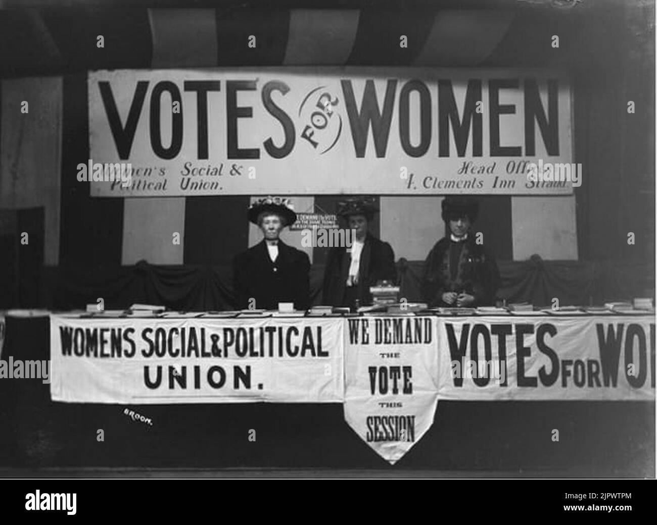 The Women’s Social and Political union stand, probably at Caxton Hall ...