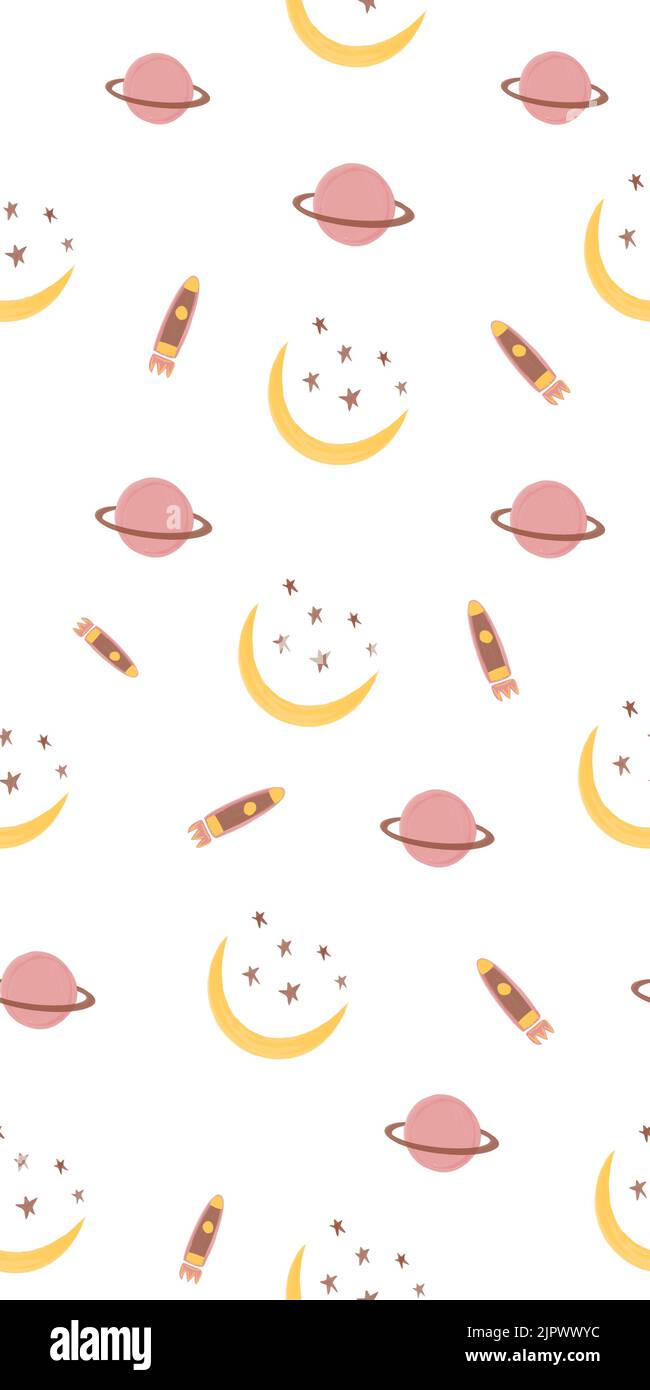 Cute Vector kids seamless pattern with boho elements. Stock Vector