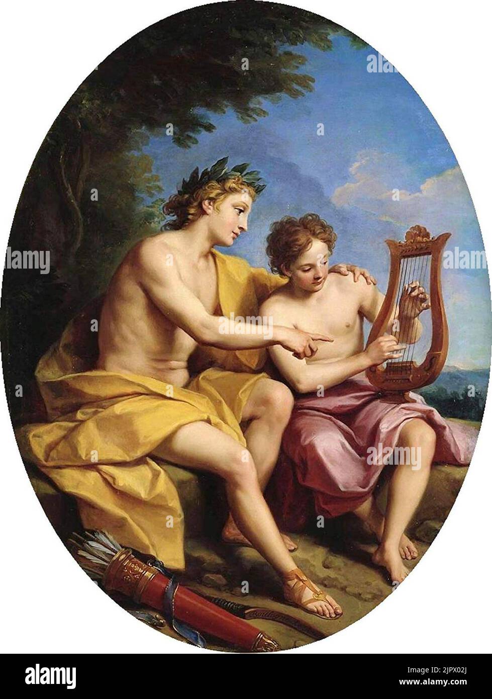 The Younger Apollo Teaching Hyacinth to Play Lyra. Louis de Boullogne ...