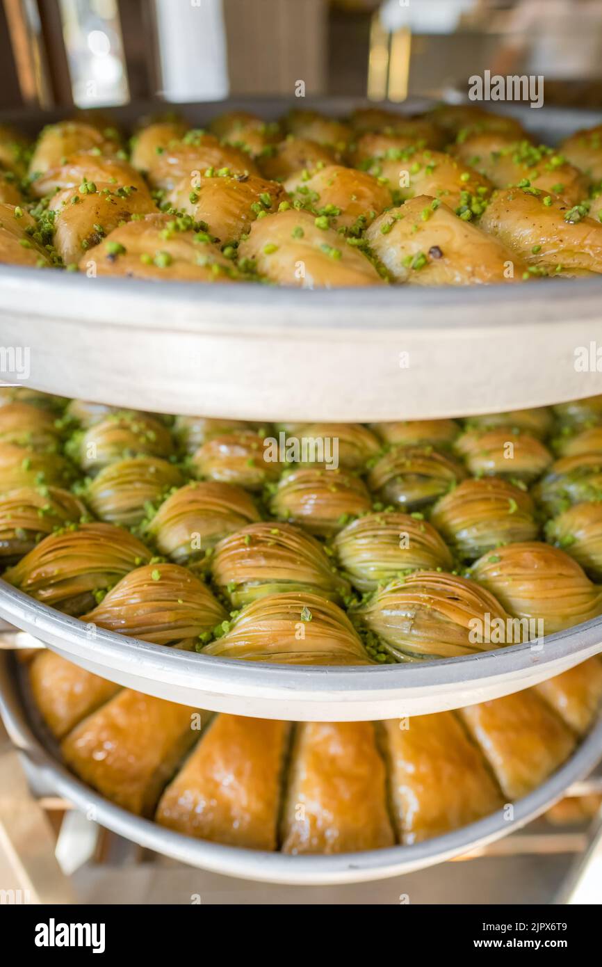 Traditional Turkish dessert Baklava close-up Stock Photo