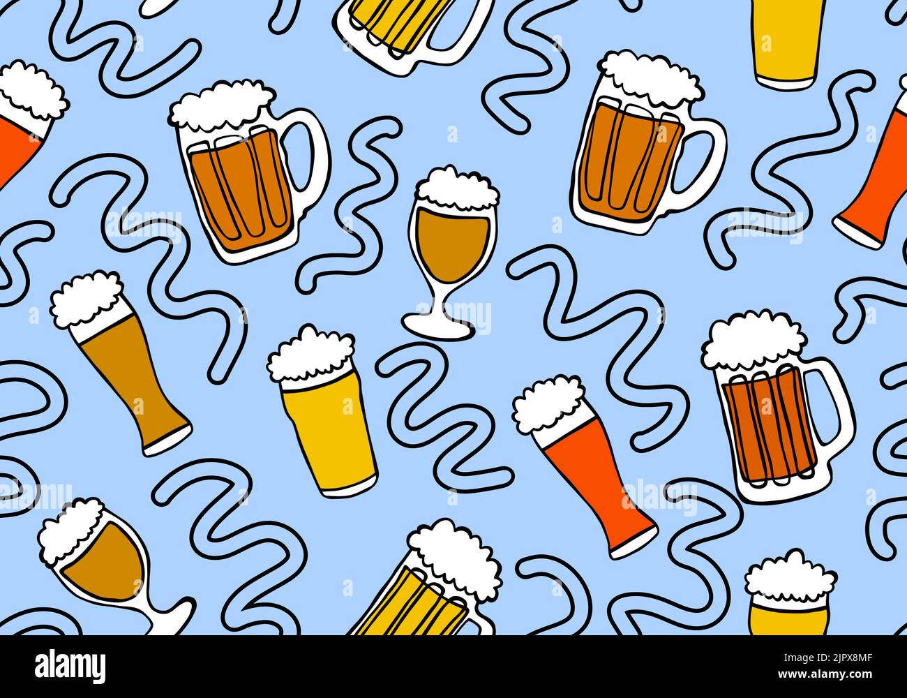 Octoberfest seamless beers pattern for fabrics and textiles and ...