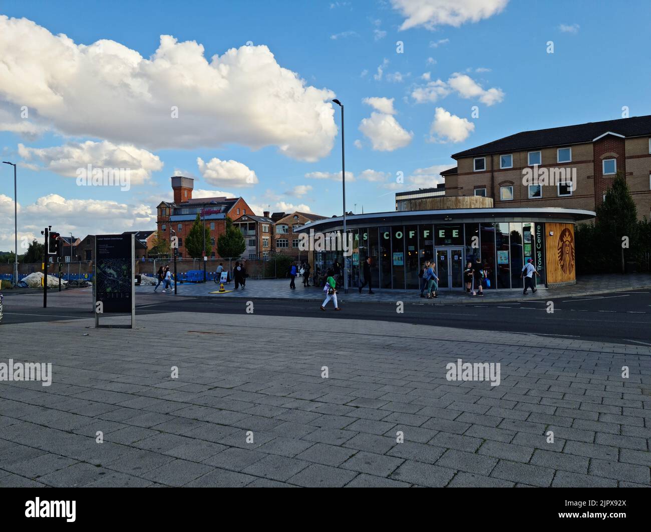 Luton City Centre, Train and Buildings Luton England Great Britain