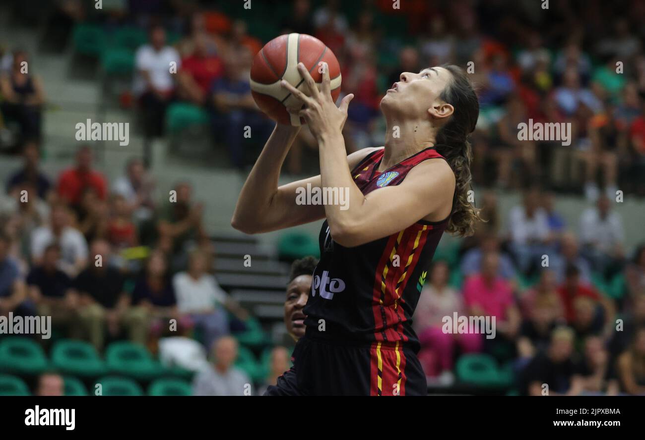 Belgium's Serenalynn Geldof fights for the ball during a friendly