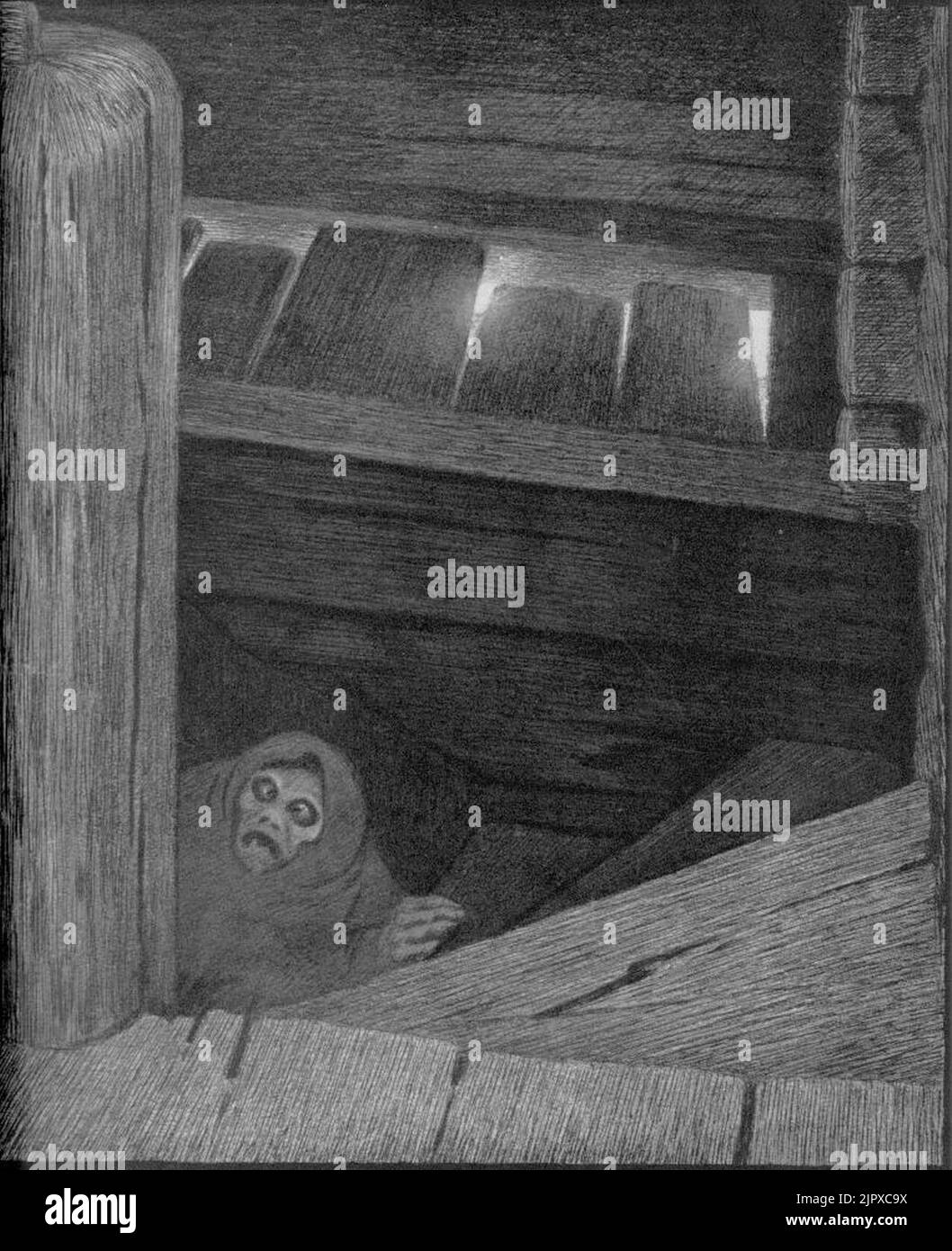 Theodor Kittelsen - Pesta i trappen, 1896 (Pesta on the Stairs) Stock Photo