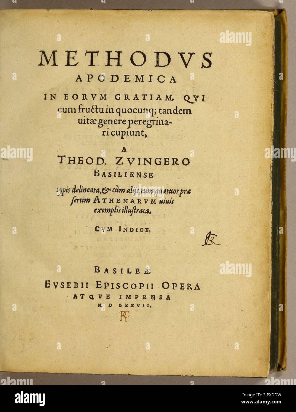 Theodor Zwinger Methodus Apodemica 1577 title page Stock Photo Alamy