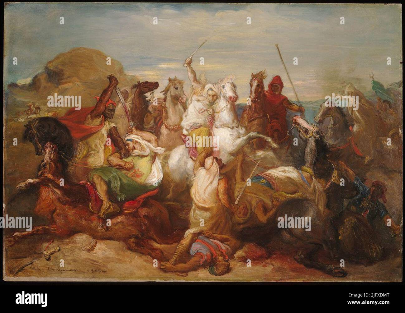 Théodore Chassériau - Battle of Arab Horsemen Stock Photo